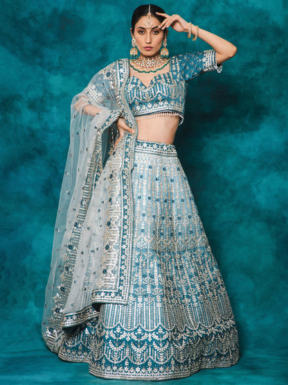 Blue Color Designer Bridal Lehenga Set