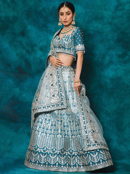 Blue Color Designer Bridal Lehenga Set