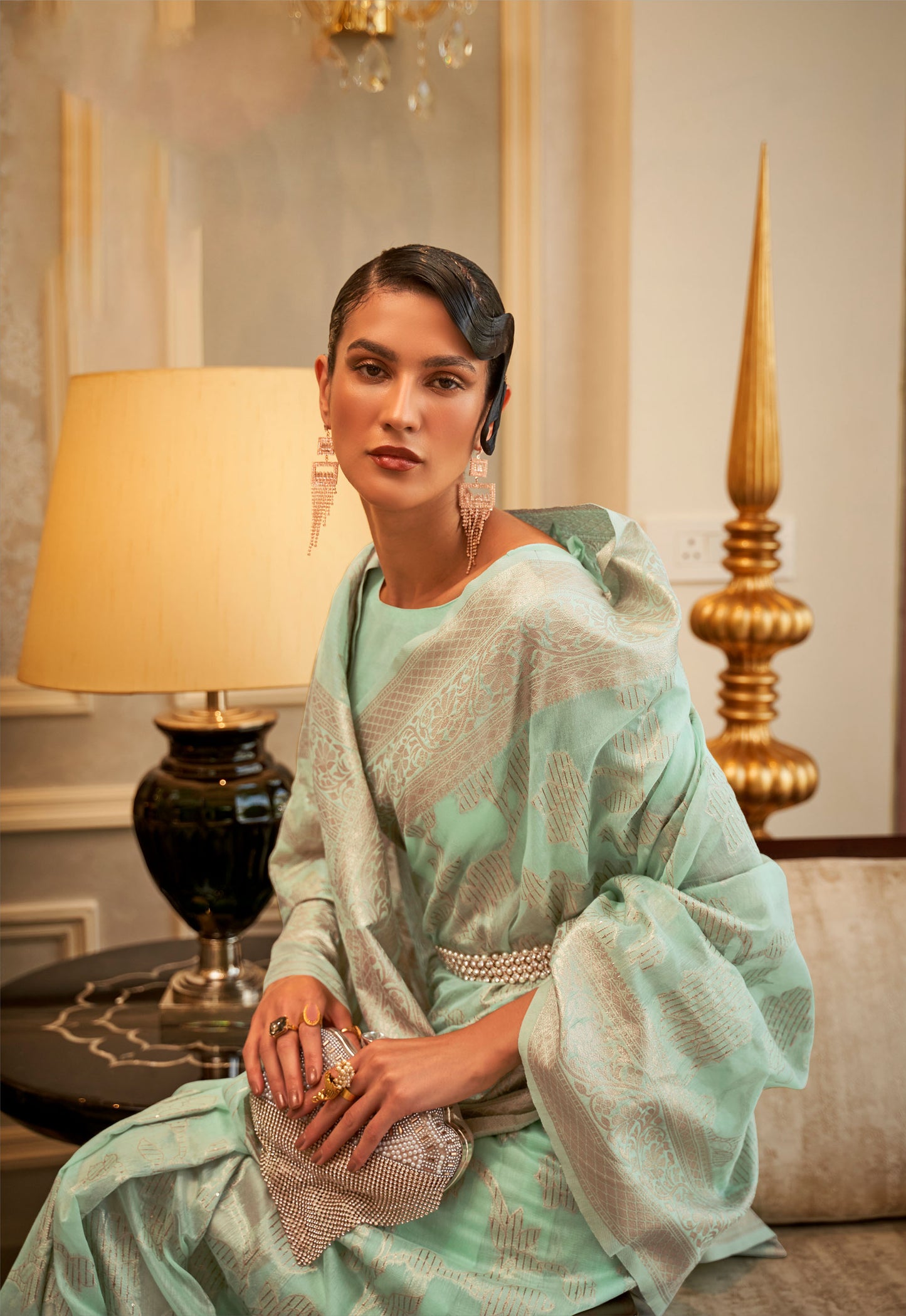 Green Kyma Silk Modal Handloom Saree