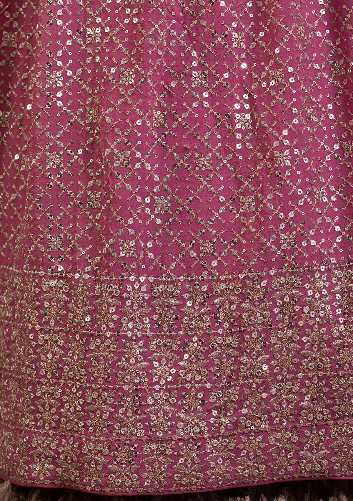 Pink Heavy Zari & Sequins Work Bridesmaid Lehenga for Engagement