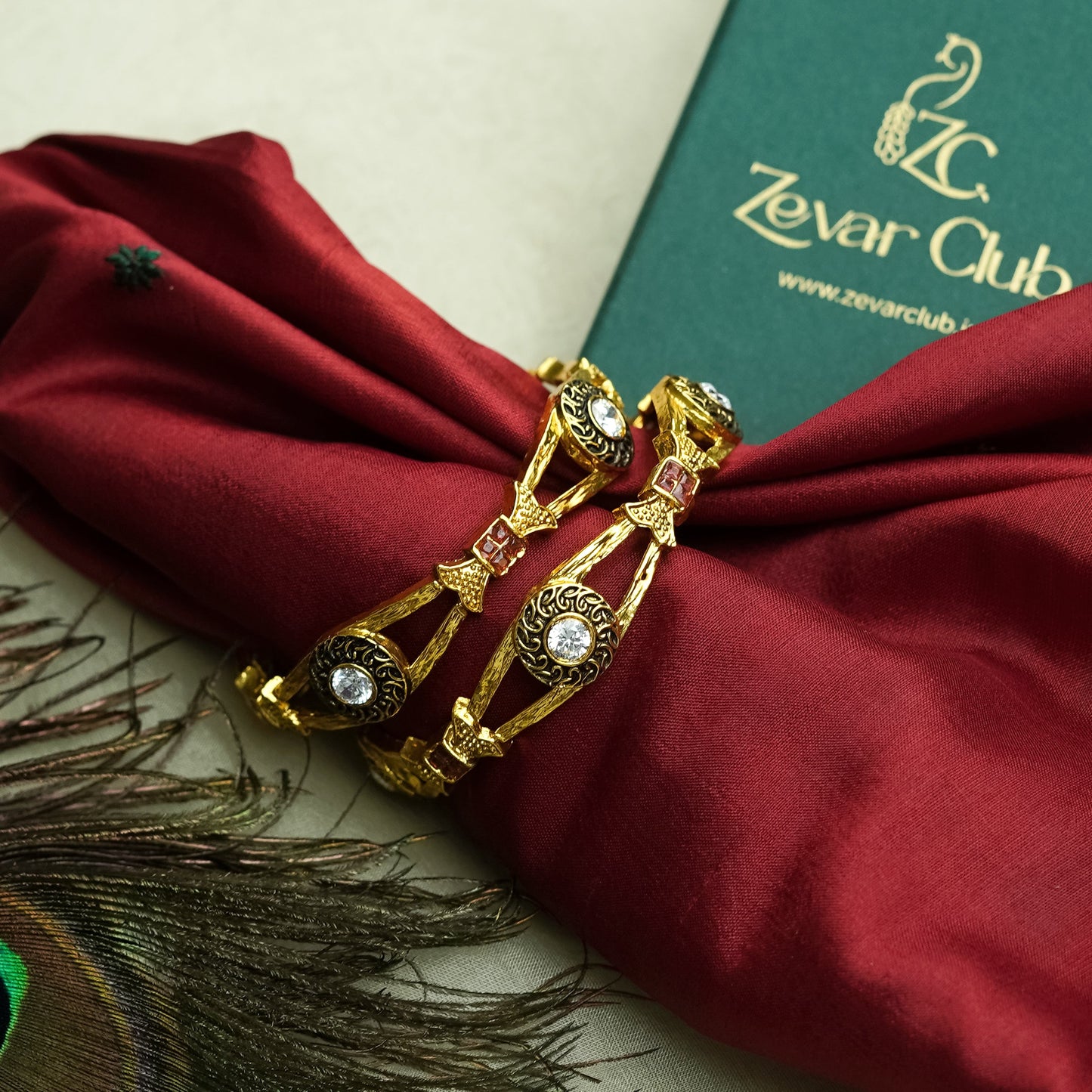 Rani Kamal Antique Gold Bangles