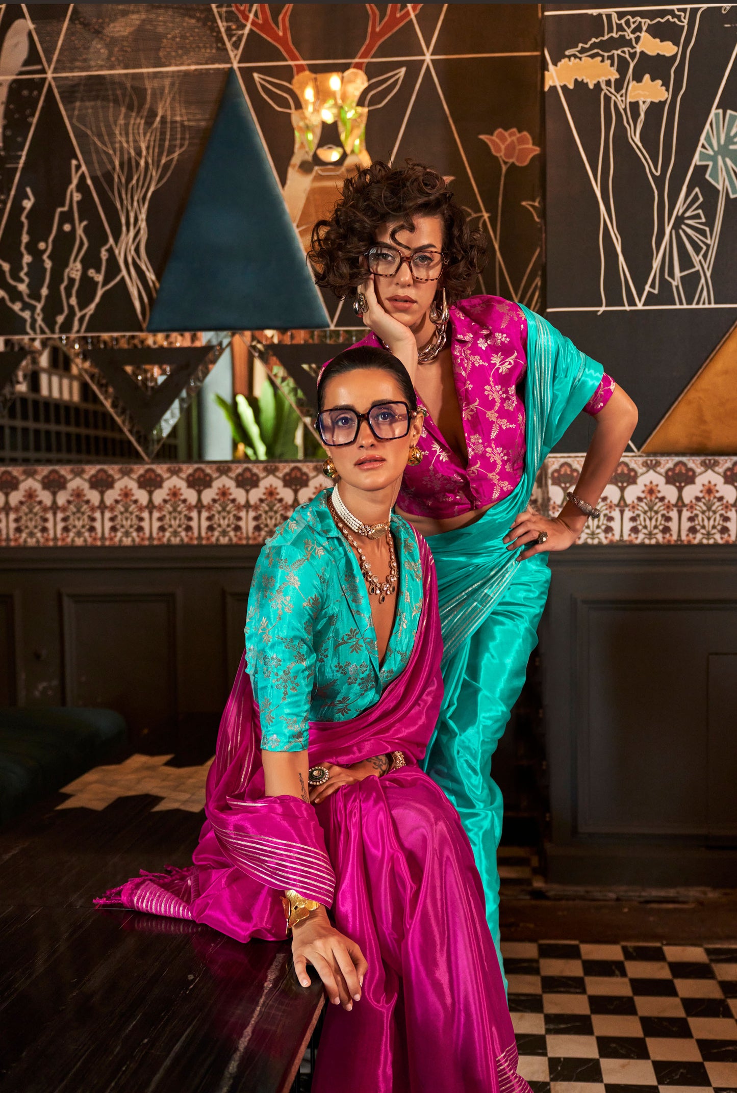 Turquoise Konditori Pure Viscose Handloom Saree