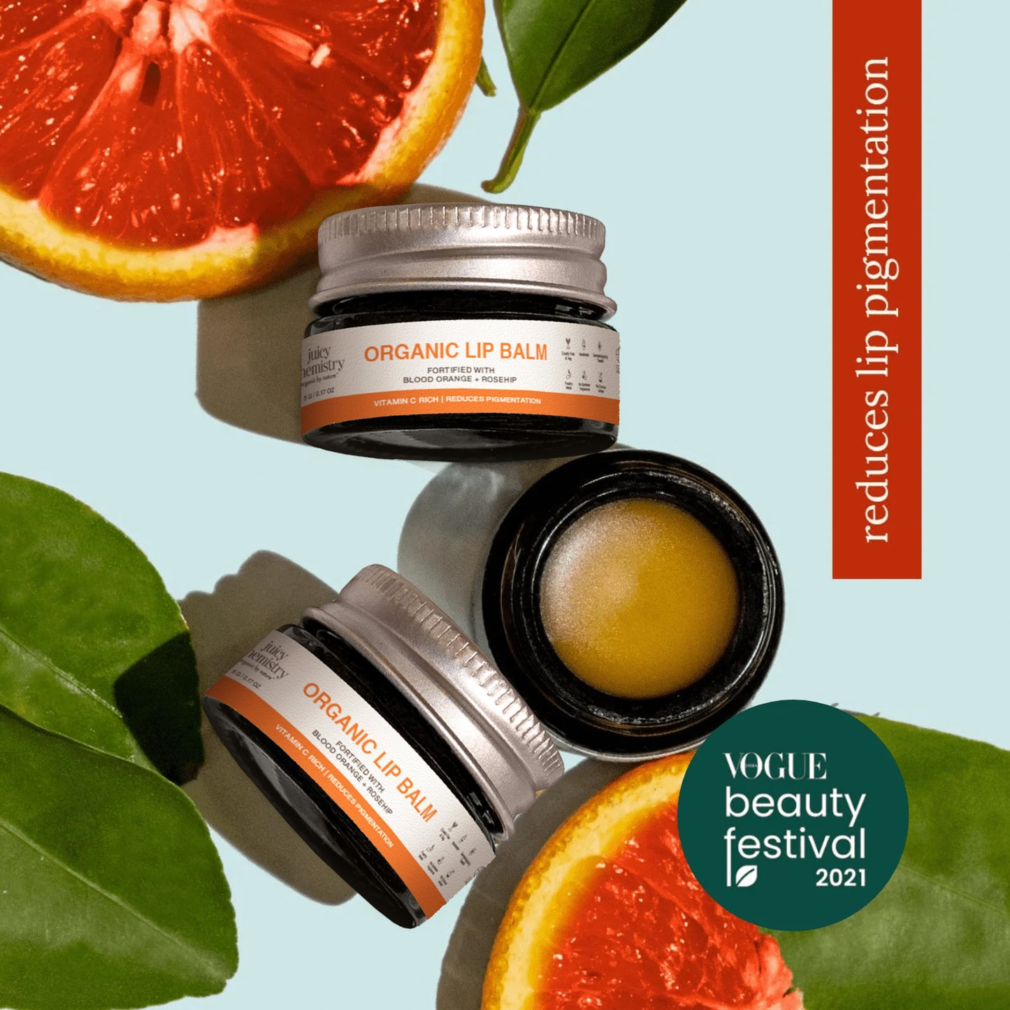 Juicy Chemistry Blood Orange & Rosehip Jar Scrub,5 g | Gentle Exfoliating Scrub For Dark Lips & Pigmentation | Organic Lip Exfoliator For Soft, Smooth, Supple And Luscious Lips|Suitable For Men & Women