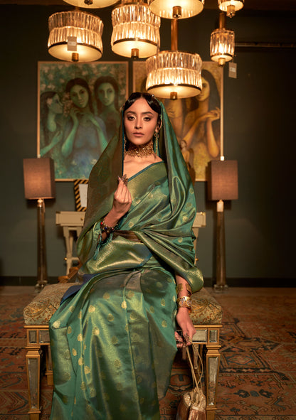 Green Karnaaz Silk Zari Woven Saree