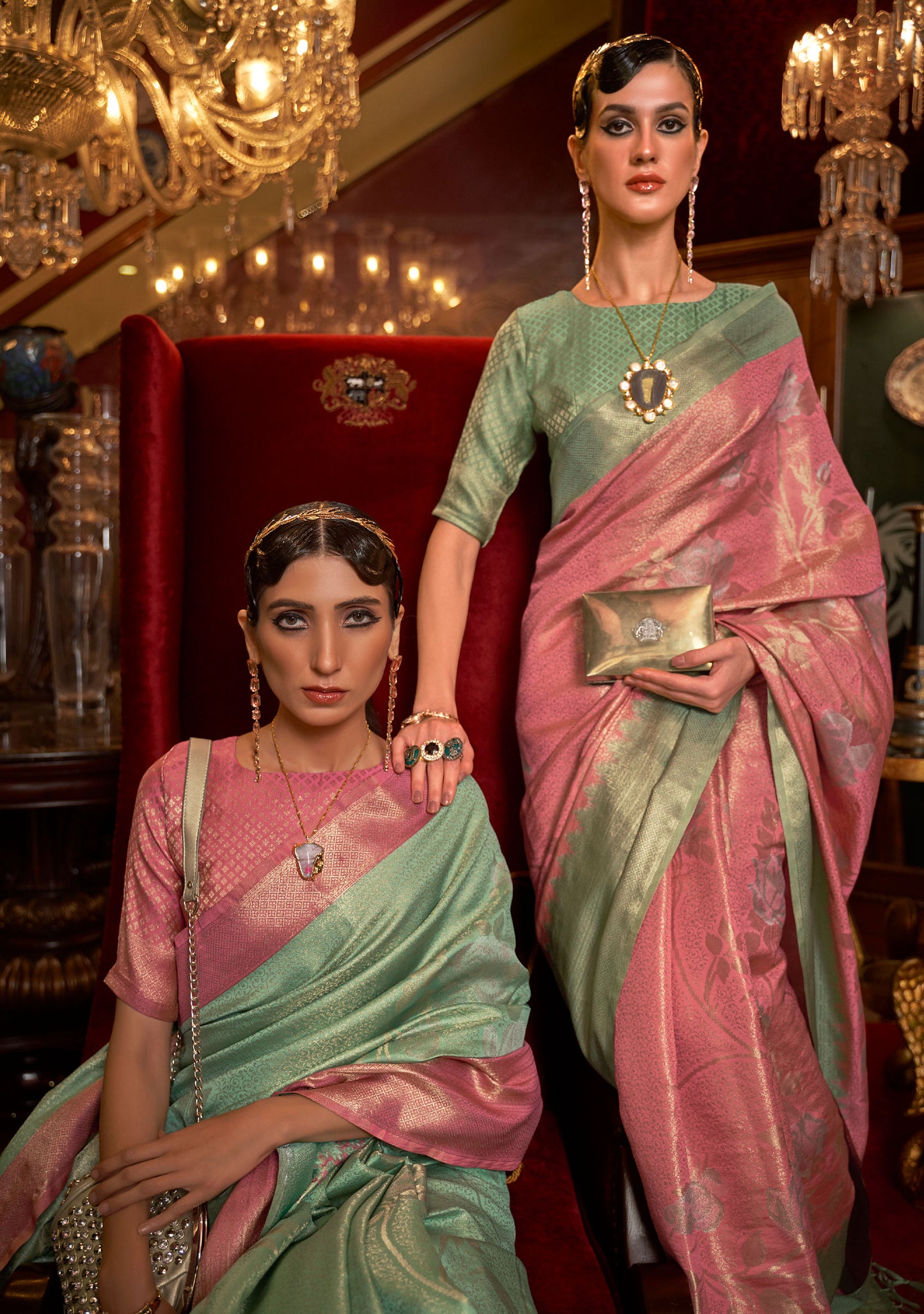 Pink Kshimmer Silk Handloom Saree