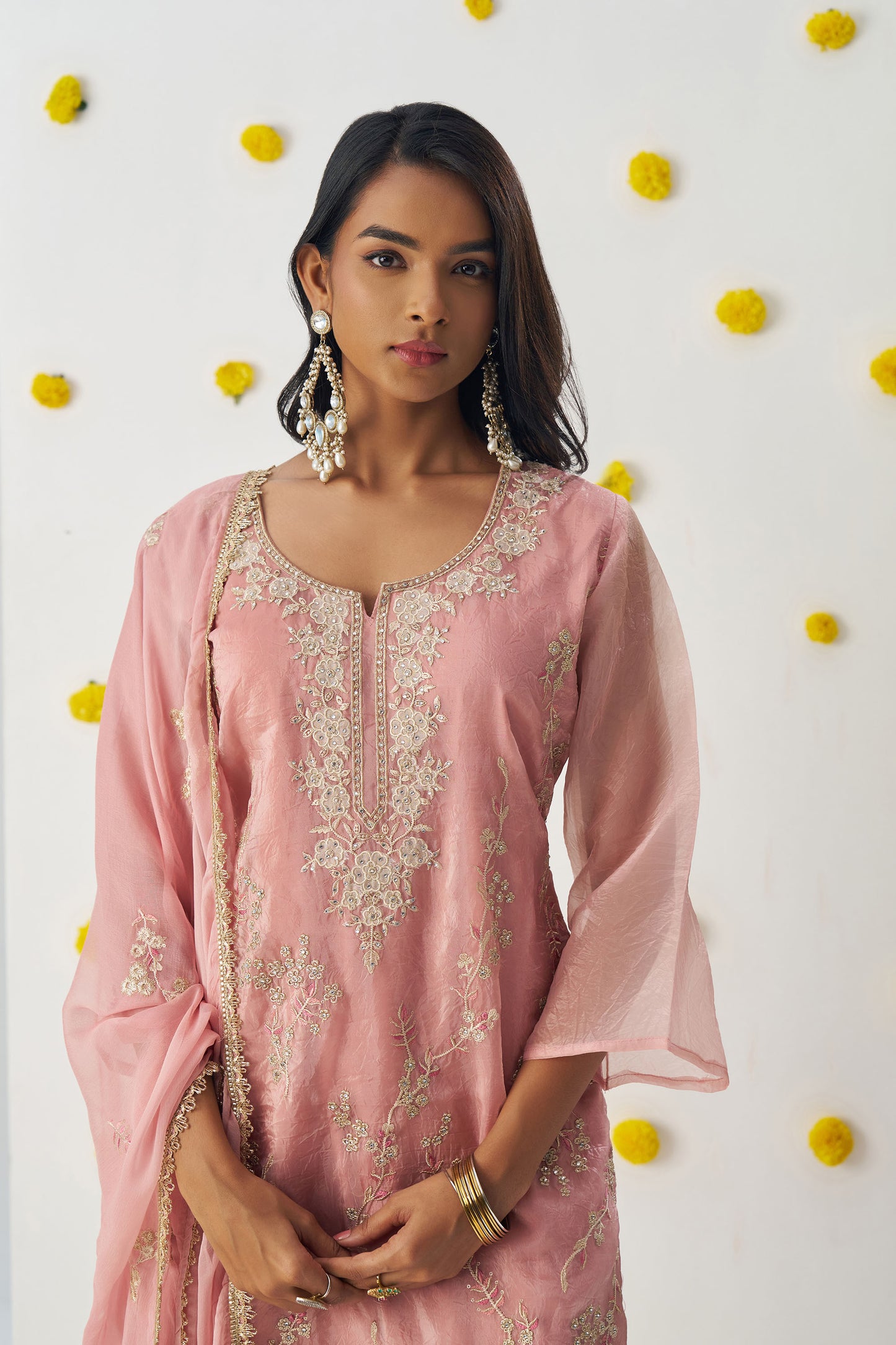 Pink Fancy Crush Sequins & Thread Embroidered Kurta Set