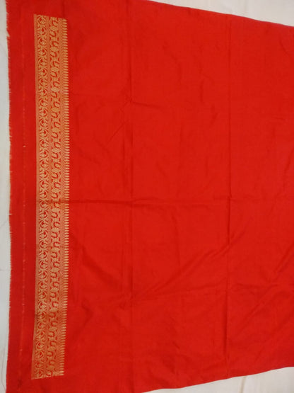 Red Handwoven Kadwa Katan Silk Saree