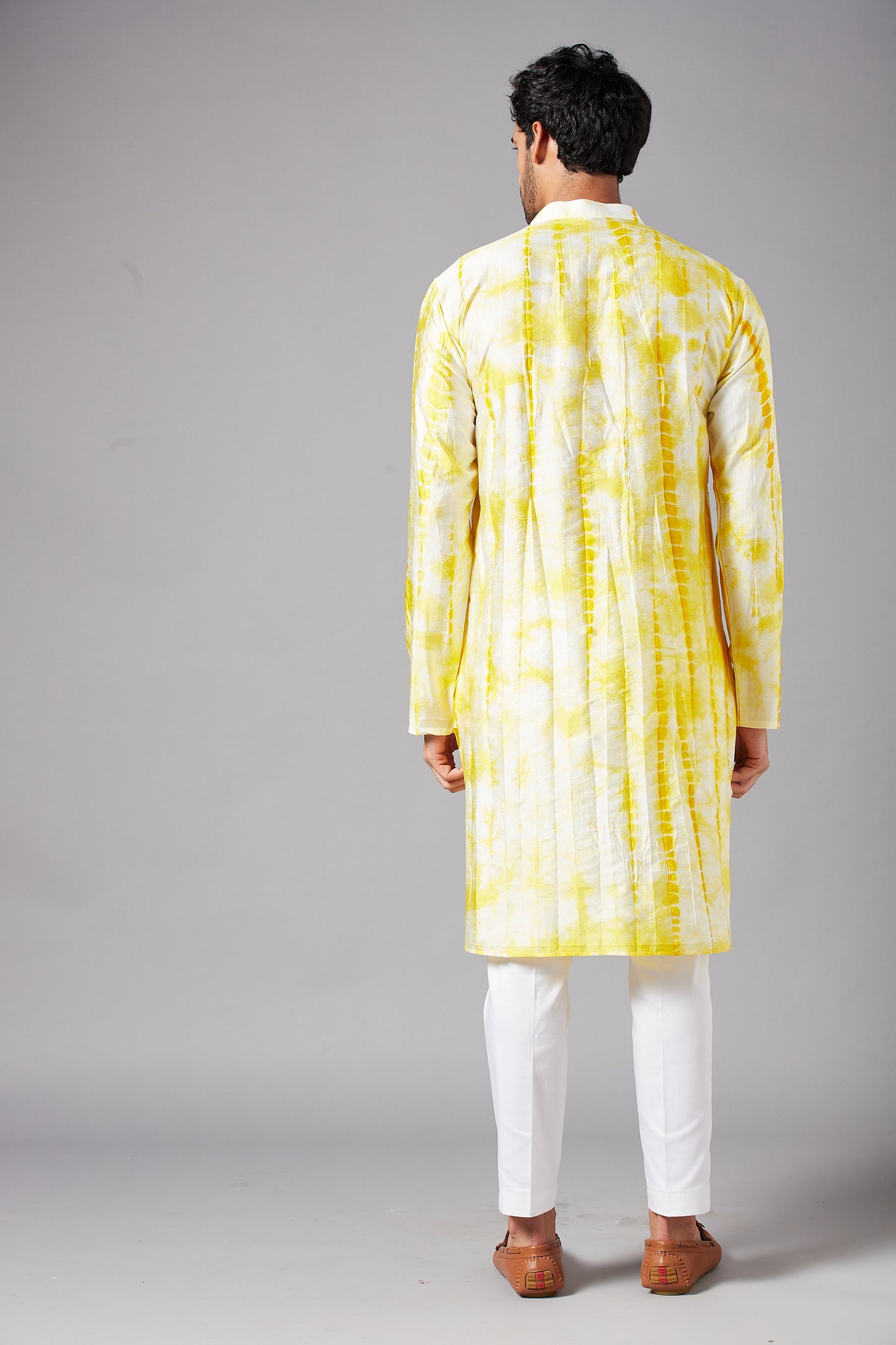 Yellow Raw Silk Bandhani Festive ( only Kurta )