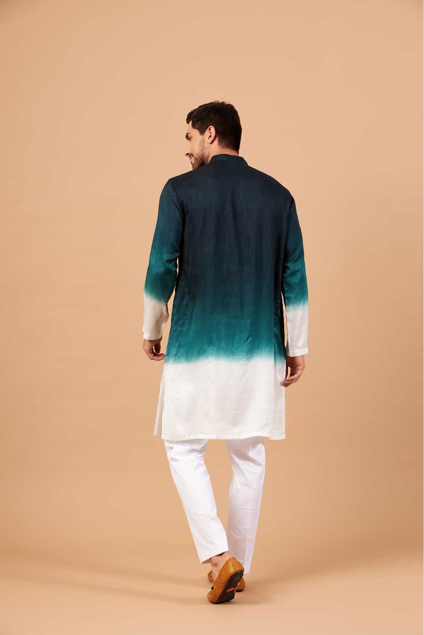 Dark Green Raw Silk Thread Embroidered Festive ( only Kurta )