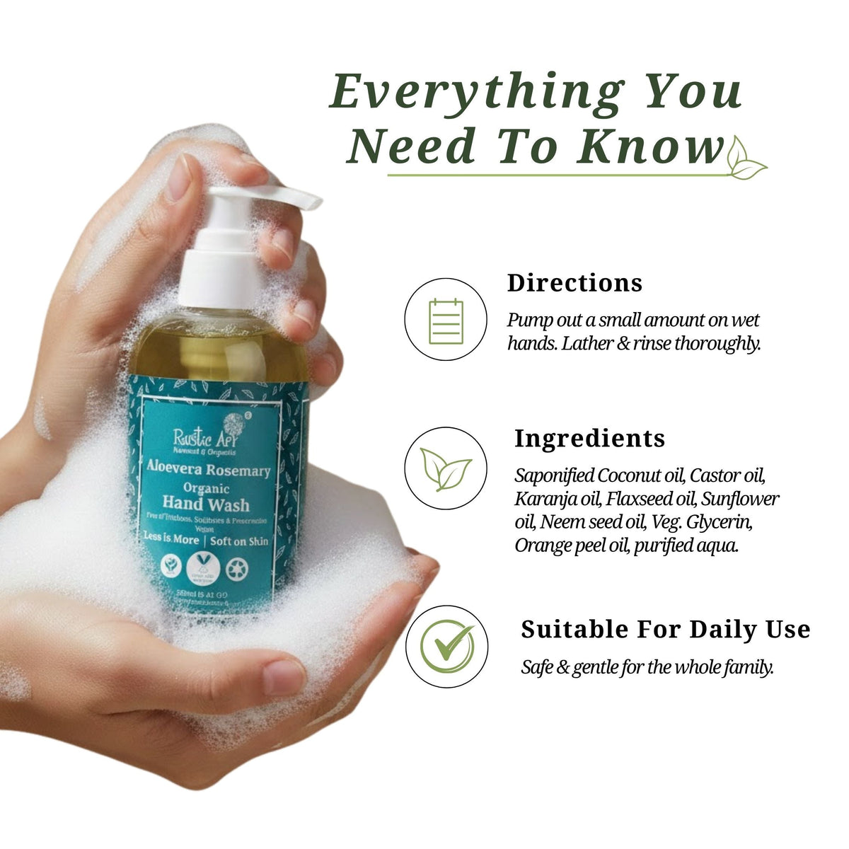 Aloe Vera Rosemary Organic Hand Wash (250 ml)