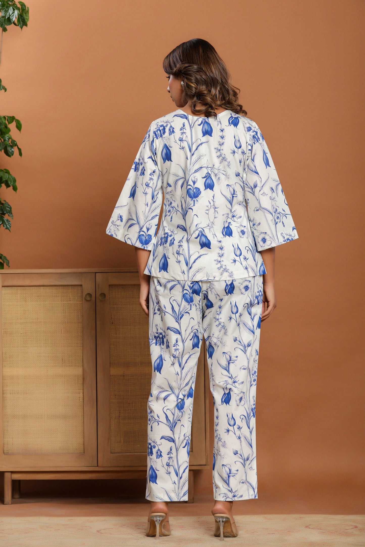 Blue and White Floral Toile Lounge wear