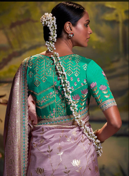 Purple Dola Silk Sequins embroidered Parnika Festive Saree