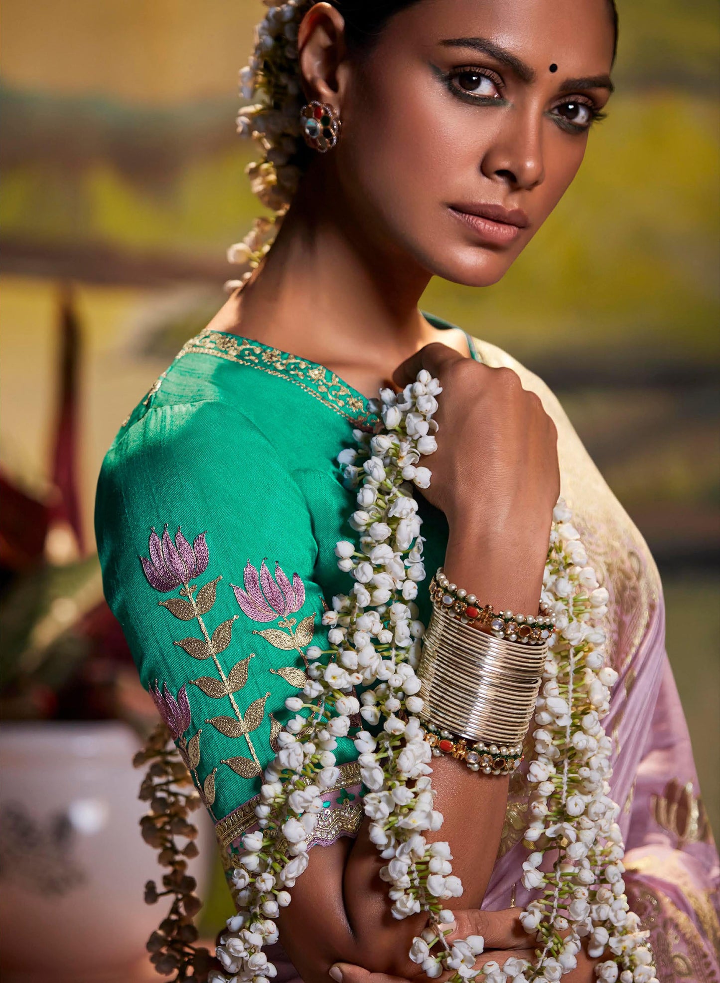 Purple Dola Silk Sequins embroidered Parnika Festive Saree