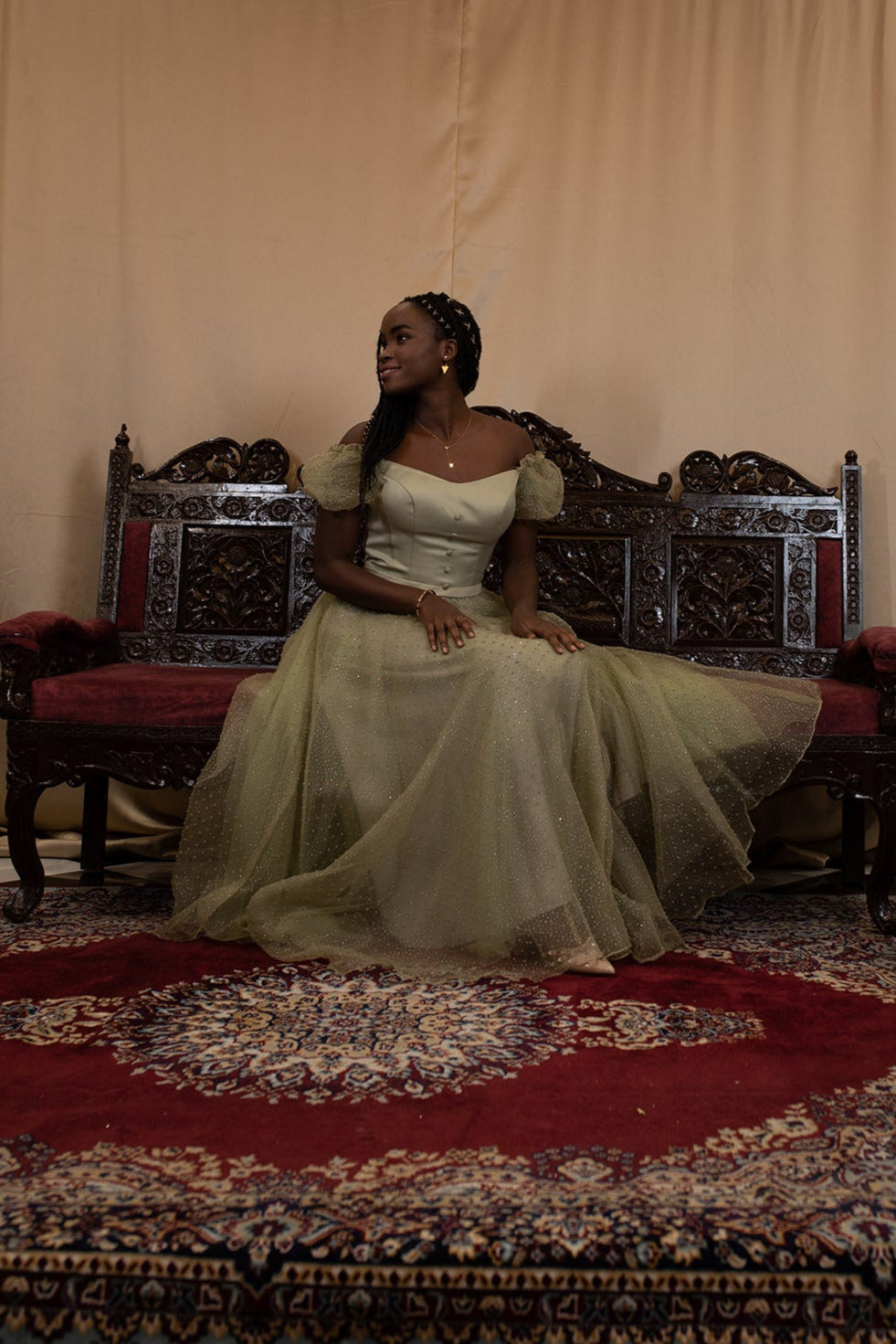 Sea Green Satin olive oasis Maxi Bridesmaid Dress