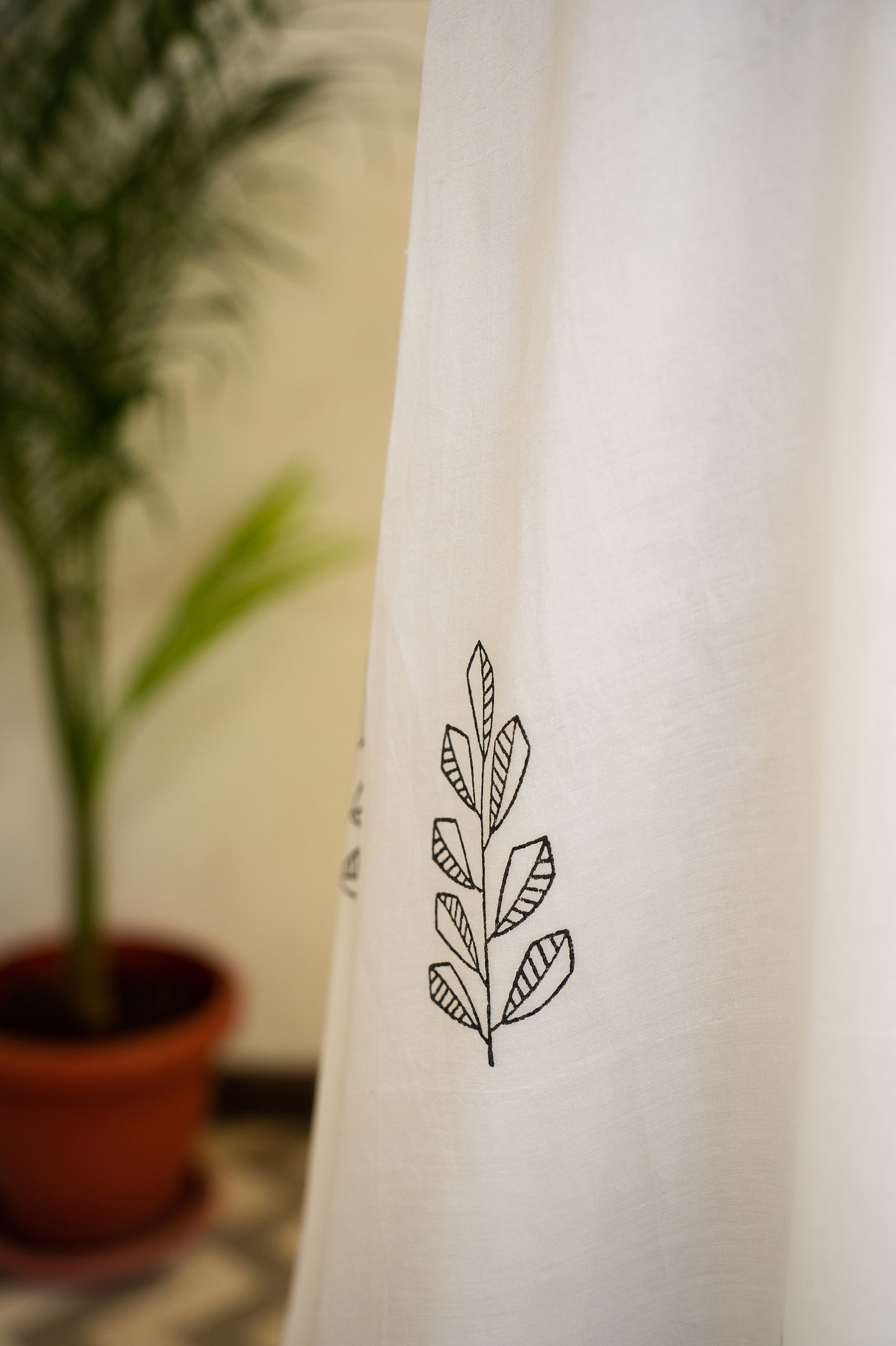 Ivory Hand Block Printed Cotton Silk Kurta Set