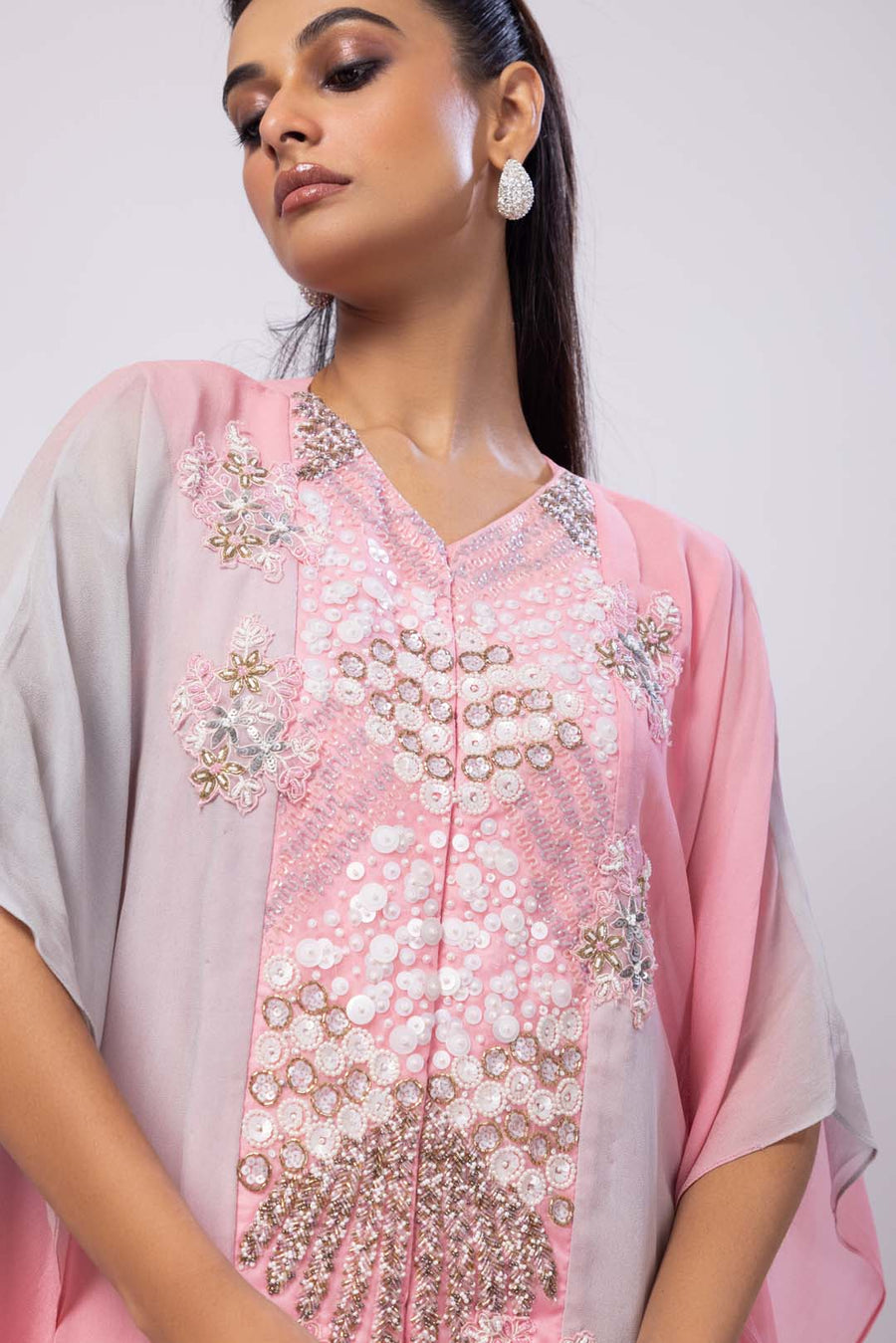 Blush Mist Shaded Kaftan Set