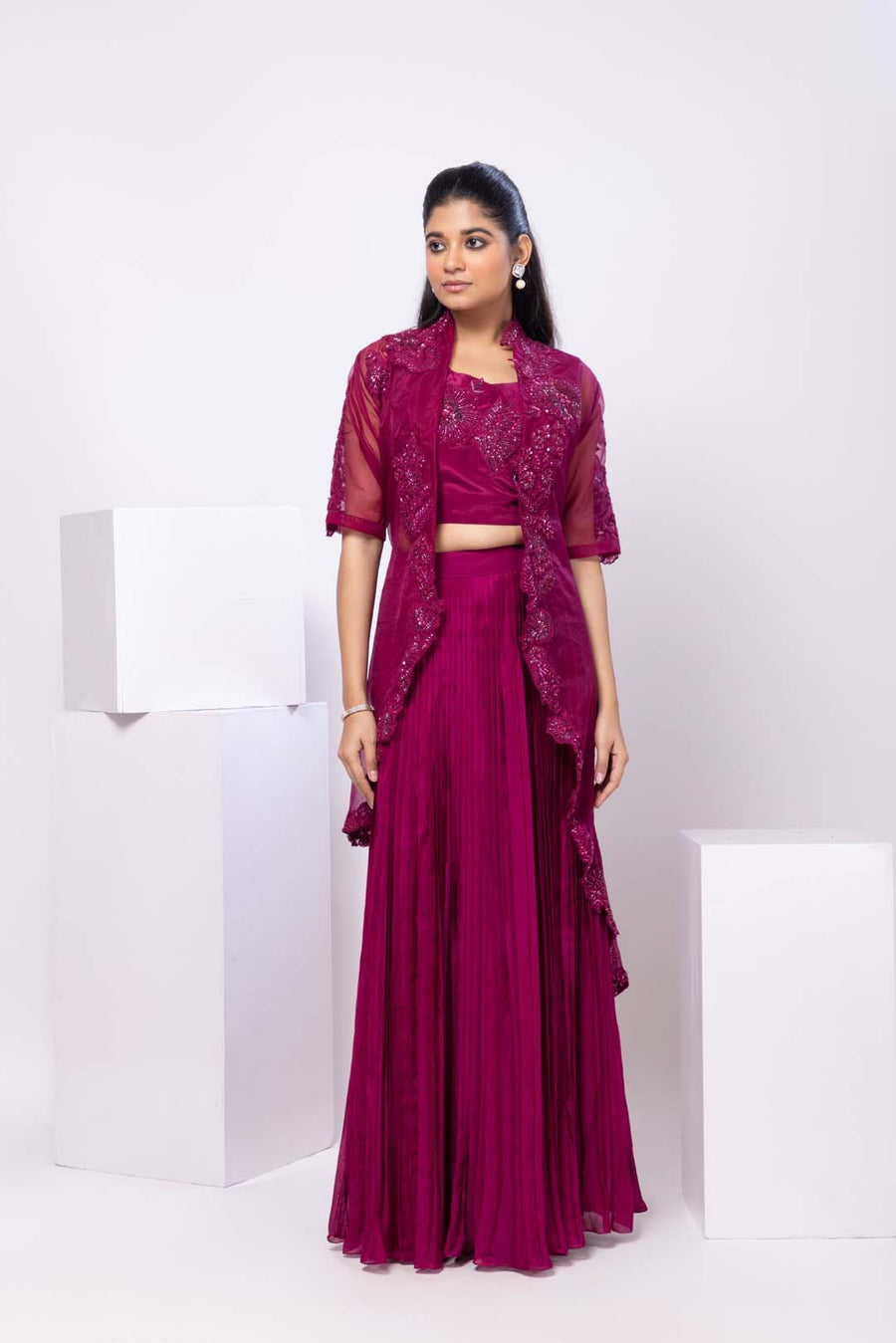 Garnet Jacket Organza Set