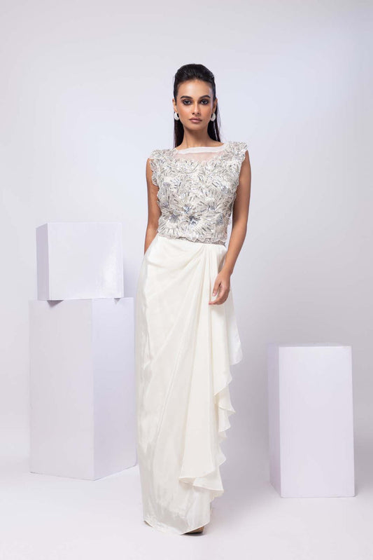 Arleth Drape Skirt Set Ivory Drape Skirt