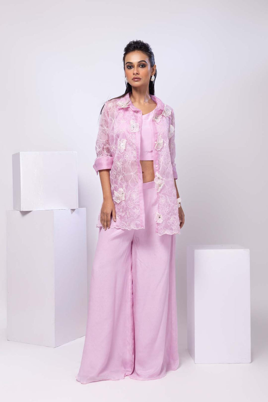 Lavender Breeze Embroidered Co-ord Set