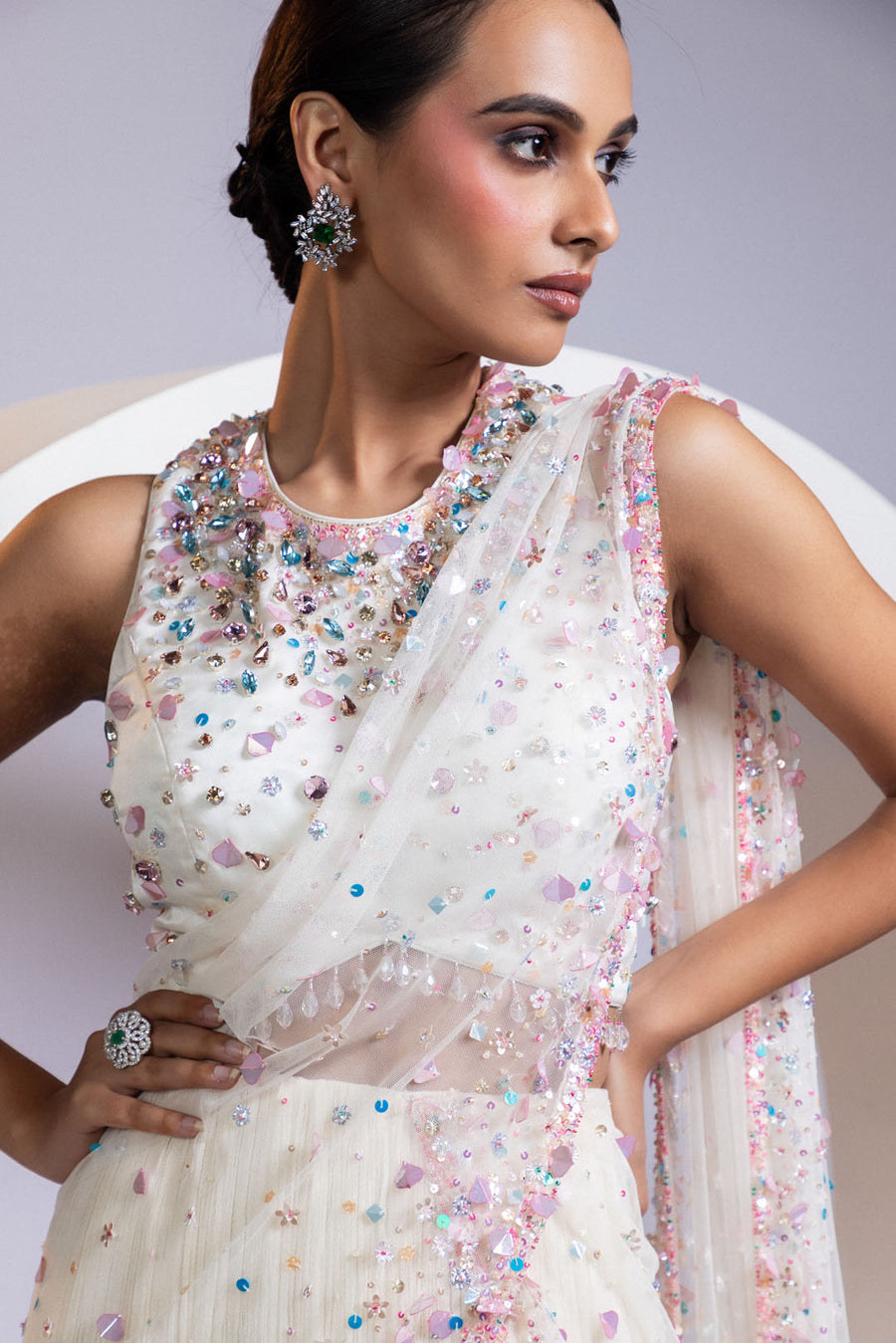 Auragem Off-white Saree