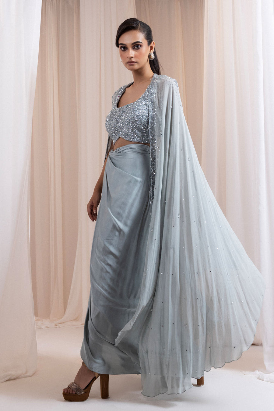 Grey Celestine Drape Set