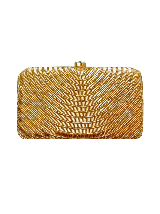 Gold Cleopatra Hand Embroidered Clutch