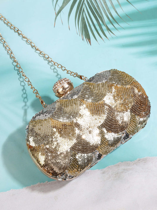 Ombre Capsule Clutch with Rainbow pattern