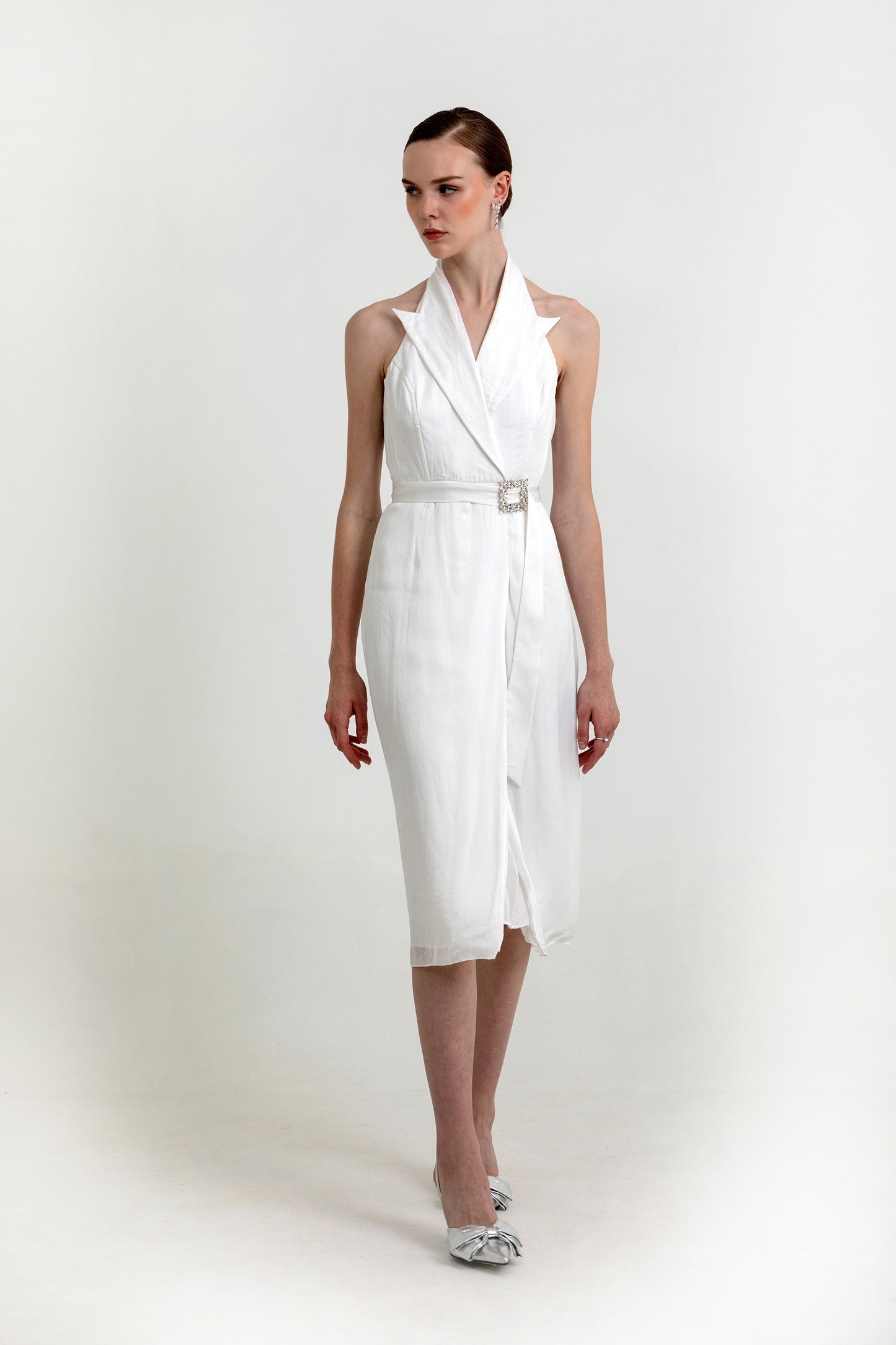 Celine White Organza Designer Dress