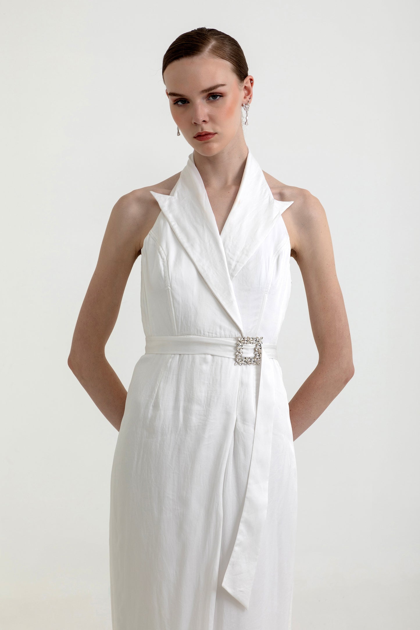Celine White Organza Designer Dress