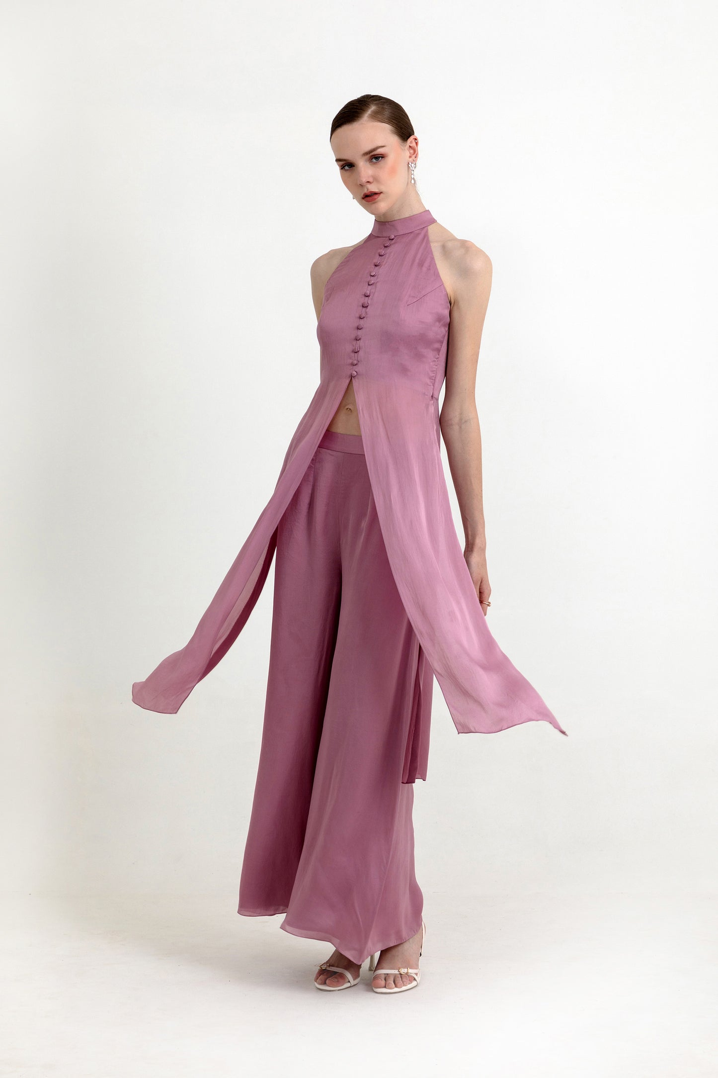 Evelyn Lilac Organza Designer Co-ord Set