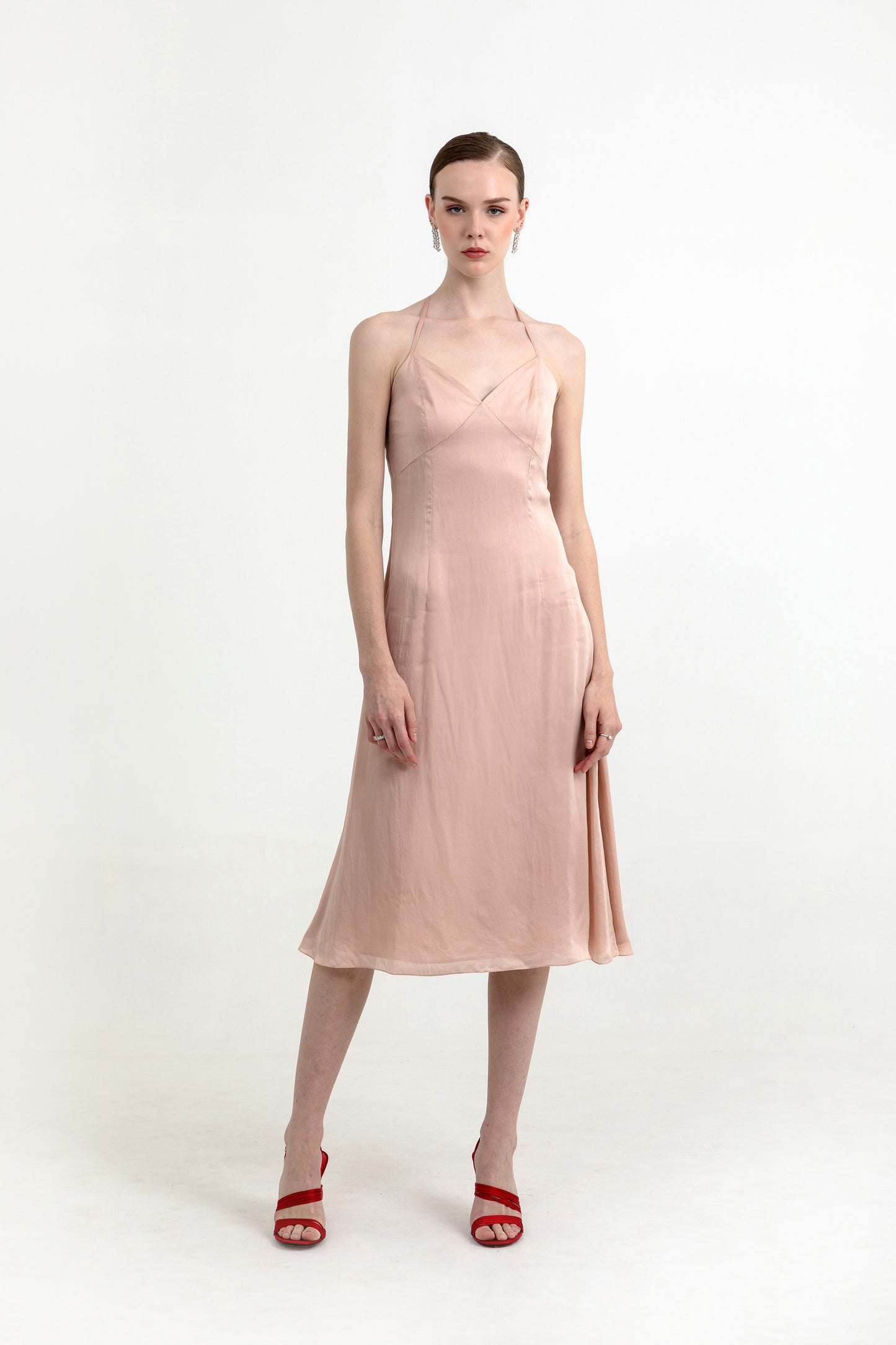 Twila Slip Peach Organza Cocktail Dress