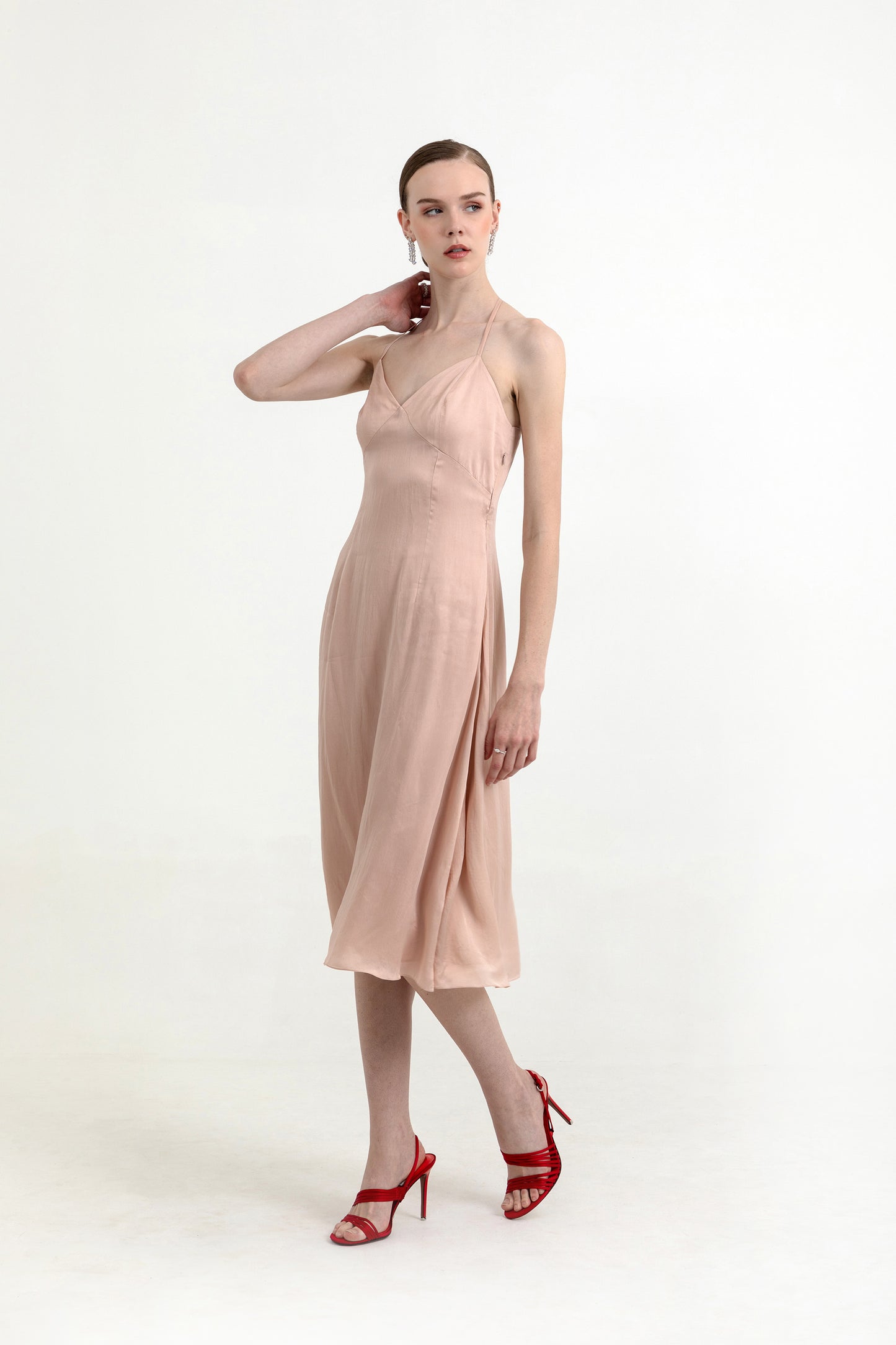 Twila Slip Peach Organza Cocktail Dress