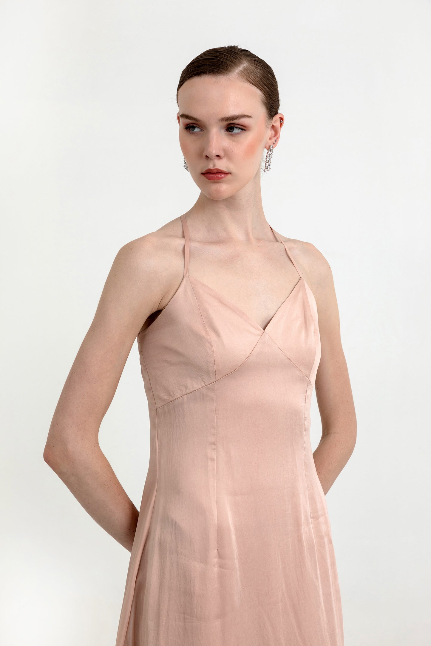 Twila Slip Peach Organza Cocktail Dress