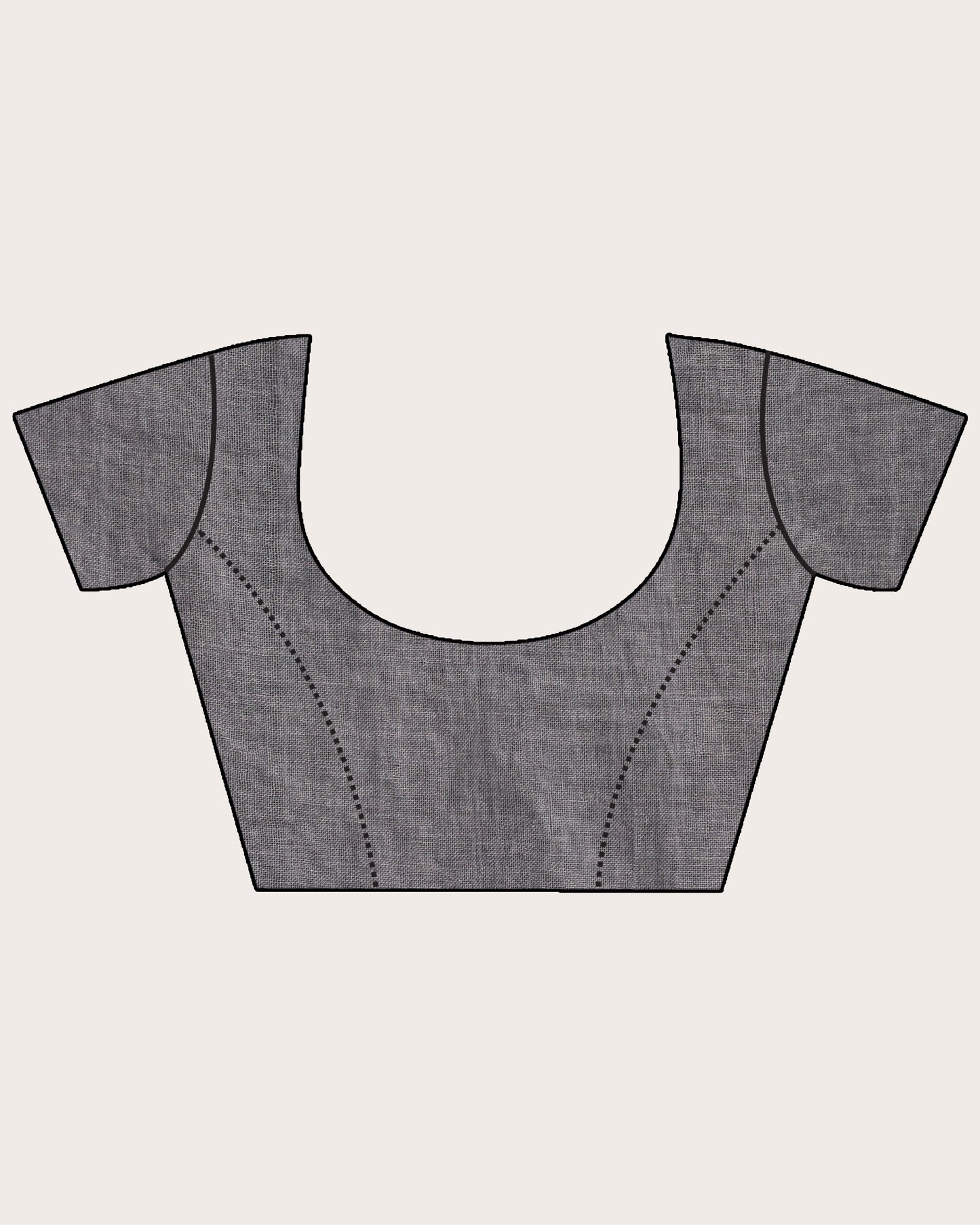 Grey Blue Check Traditional Handloom Linen Saree