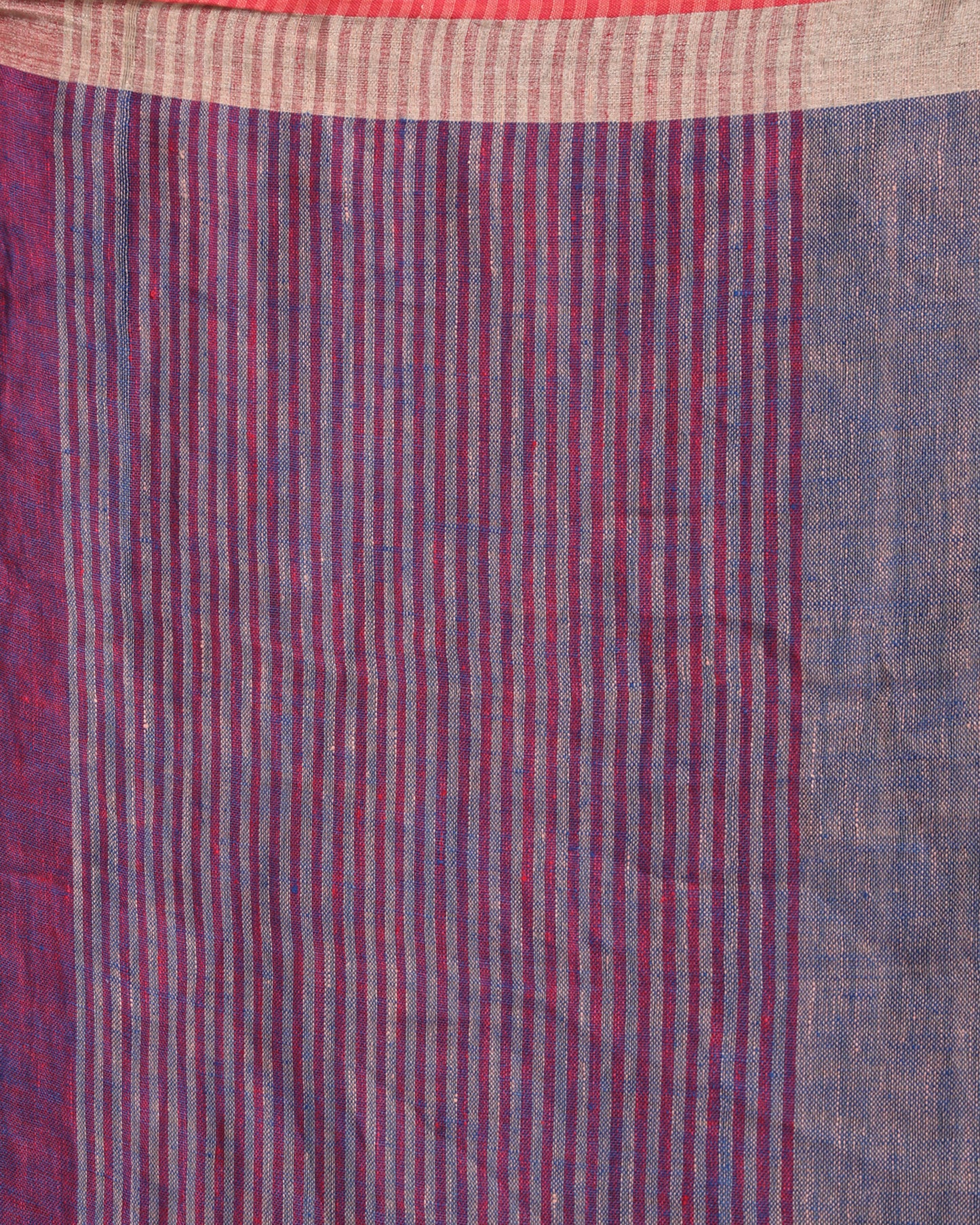 Multicolour Traditional Handloom Check Linen Saree