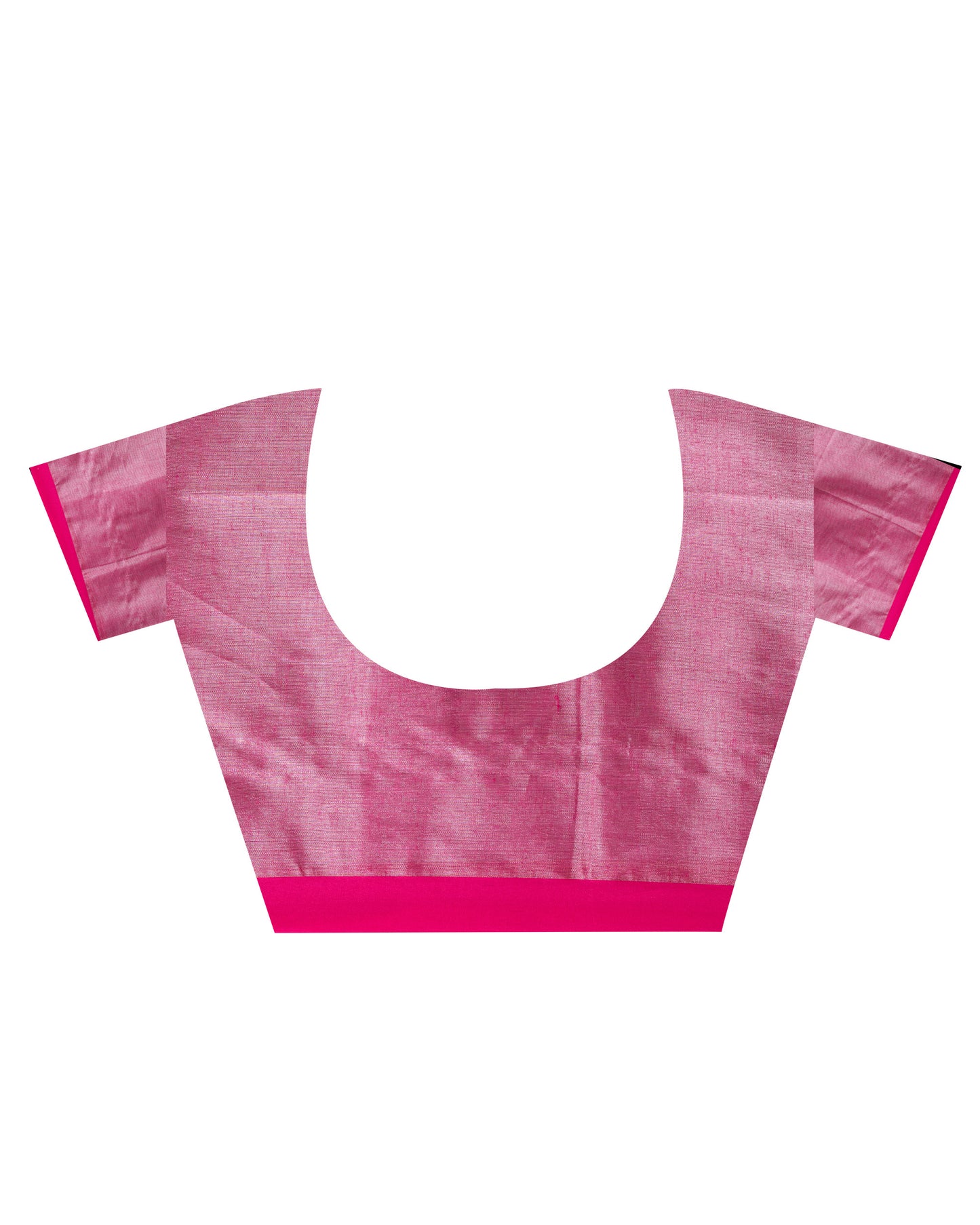 Pink Handloom Zari Cotton Tissue Saree