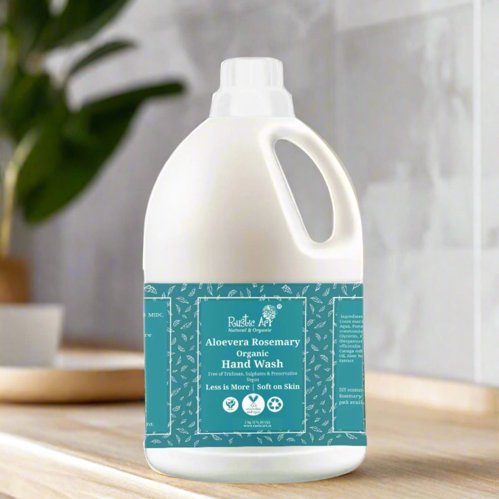 Aloe Vera Rosemary Organic Hand Wash (5 liter Refill Pack), Rustic Art