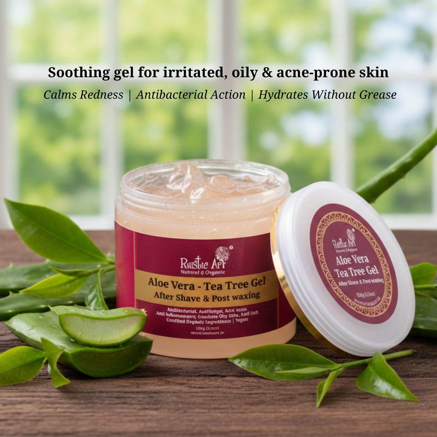 Aloe Vera Tea Tree Gel (100 gm), Rustic Art