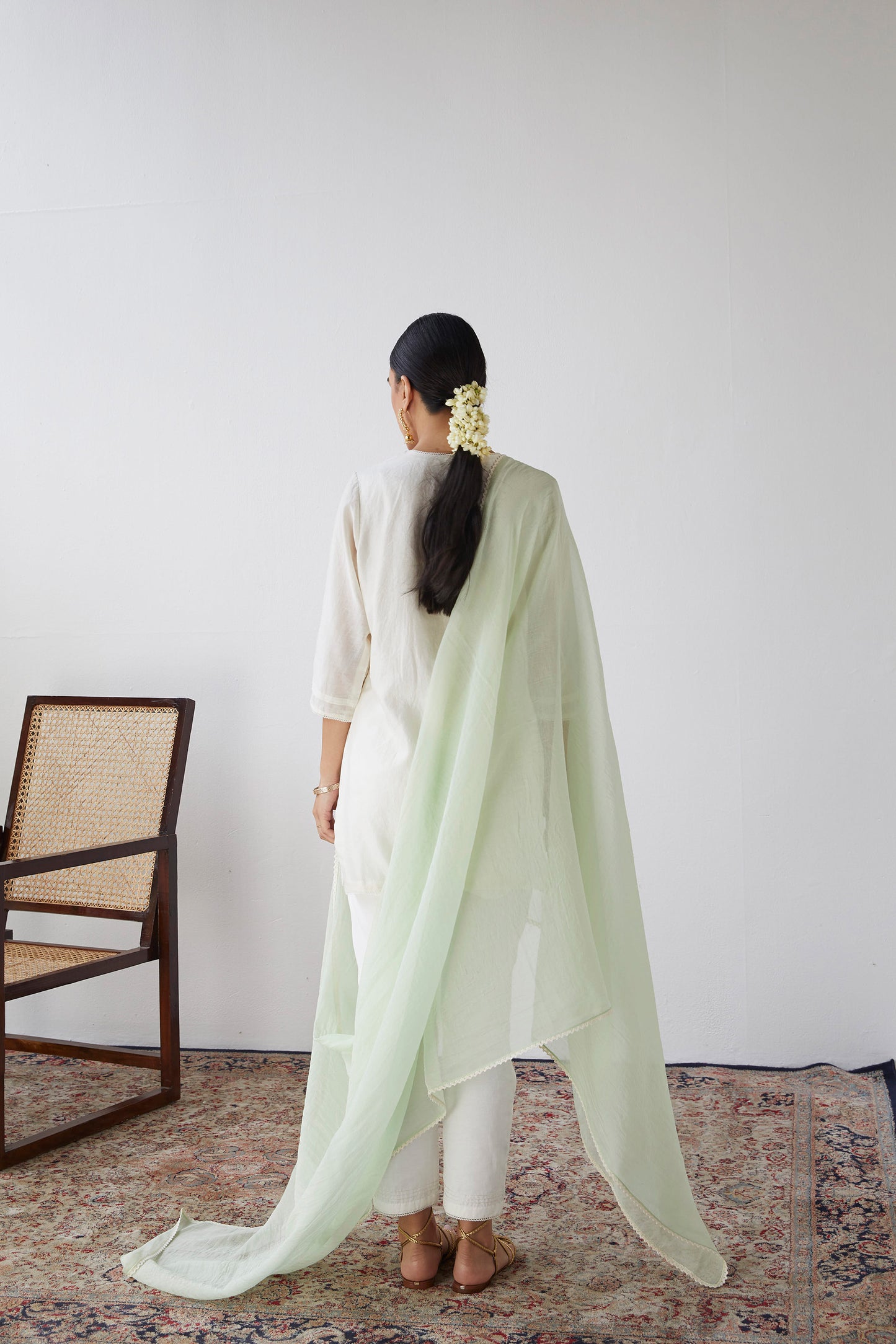 Ivory Dori Embroidered Chanderi Silk Elysian Tunic Set