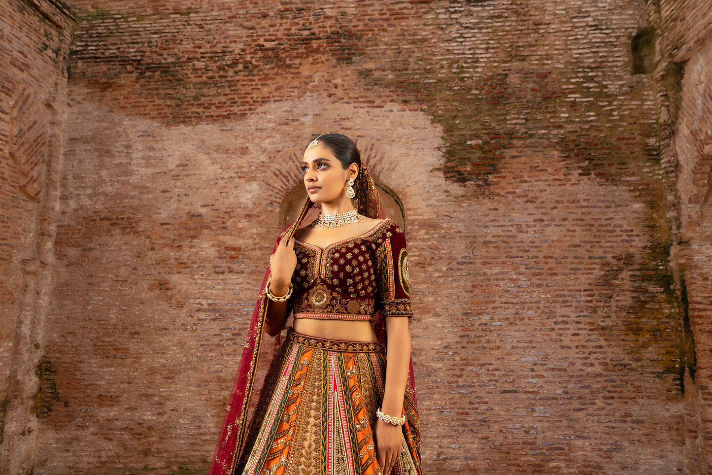 Timeless Artistry Silk Bridal Lehenga with Sequins and Cutdana Embellishments