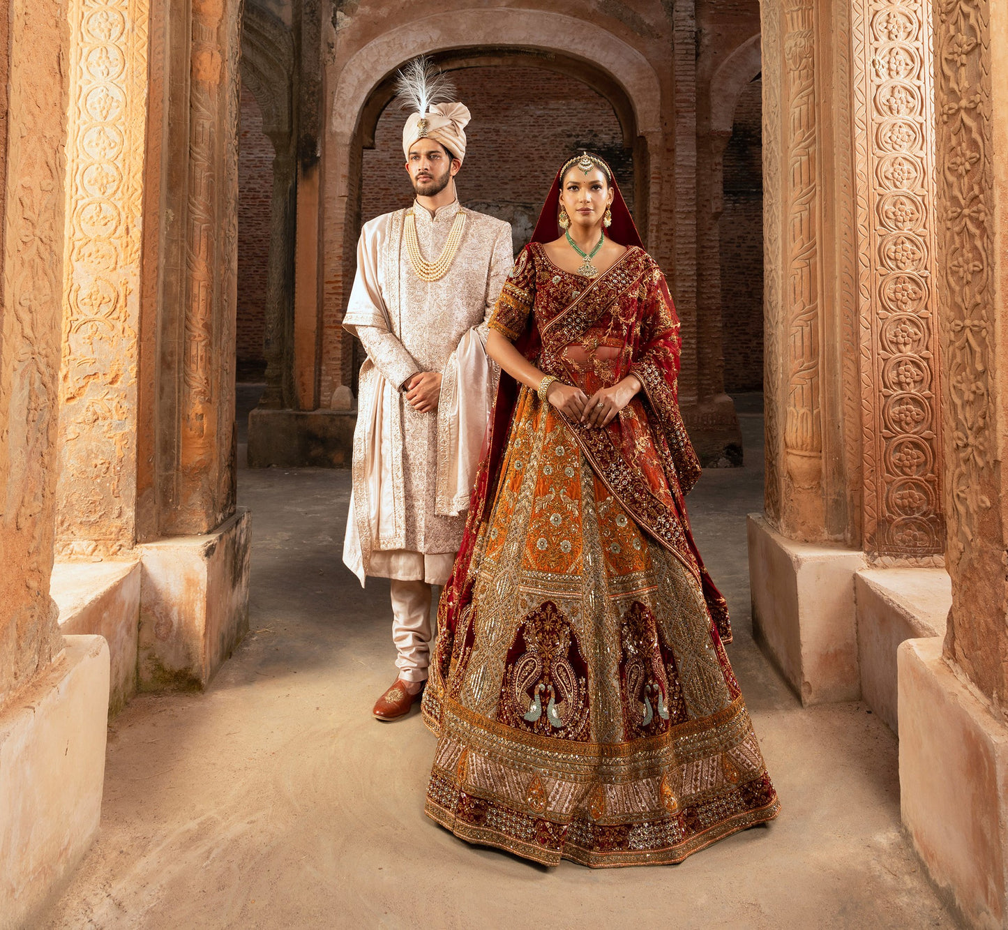 Legacy of Velvet Bridal Lehenga for Wedding with Intricate Embroidery