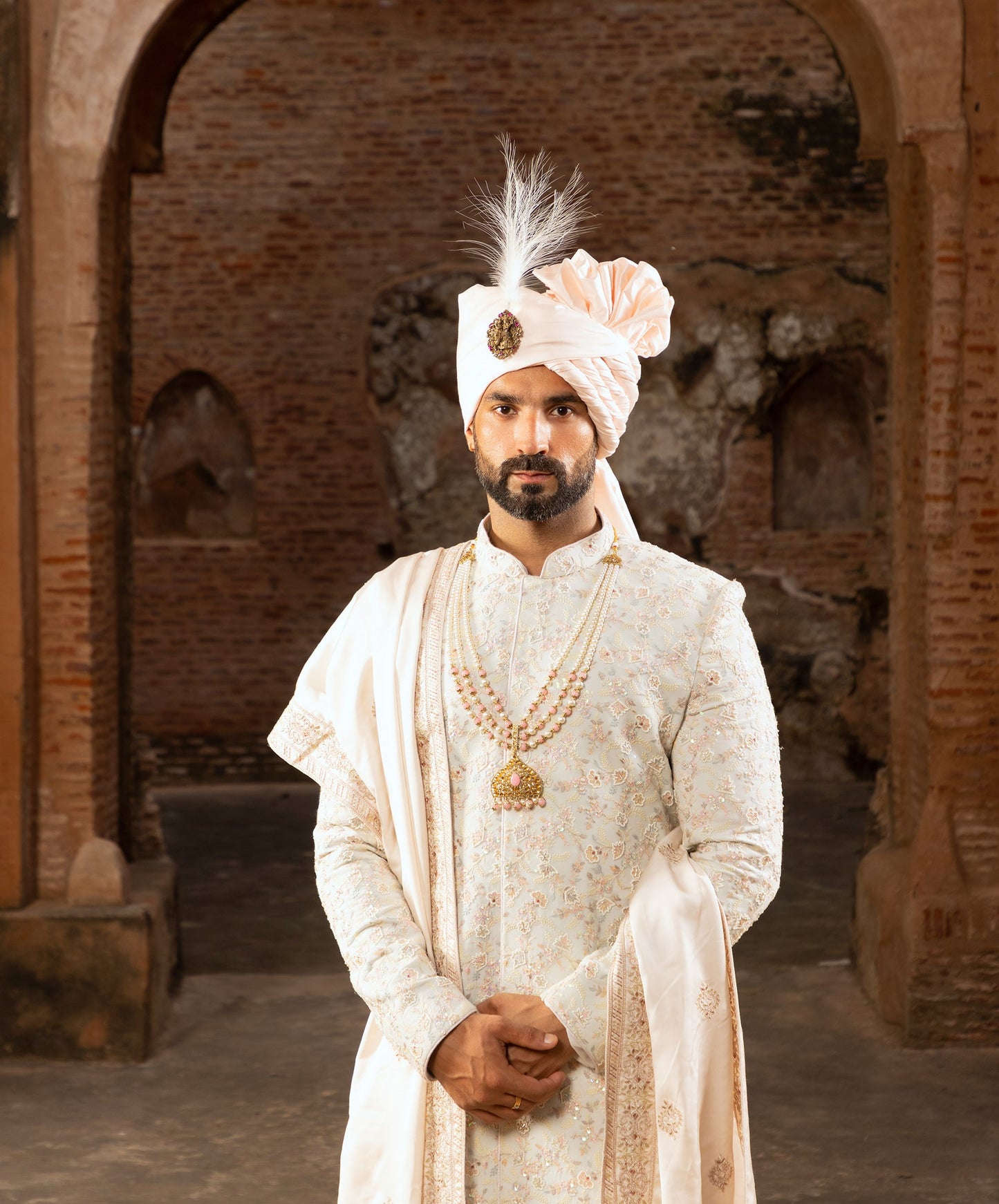 Sophisticated Georgette Groom Sherwani for Wedding with Intricate Detail