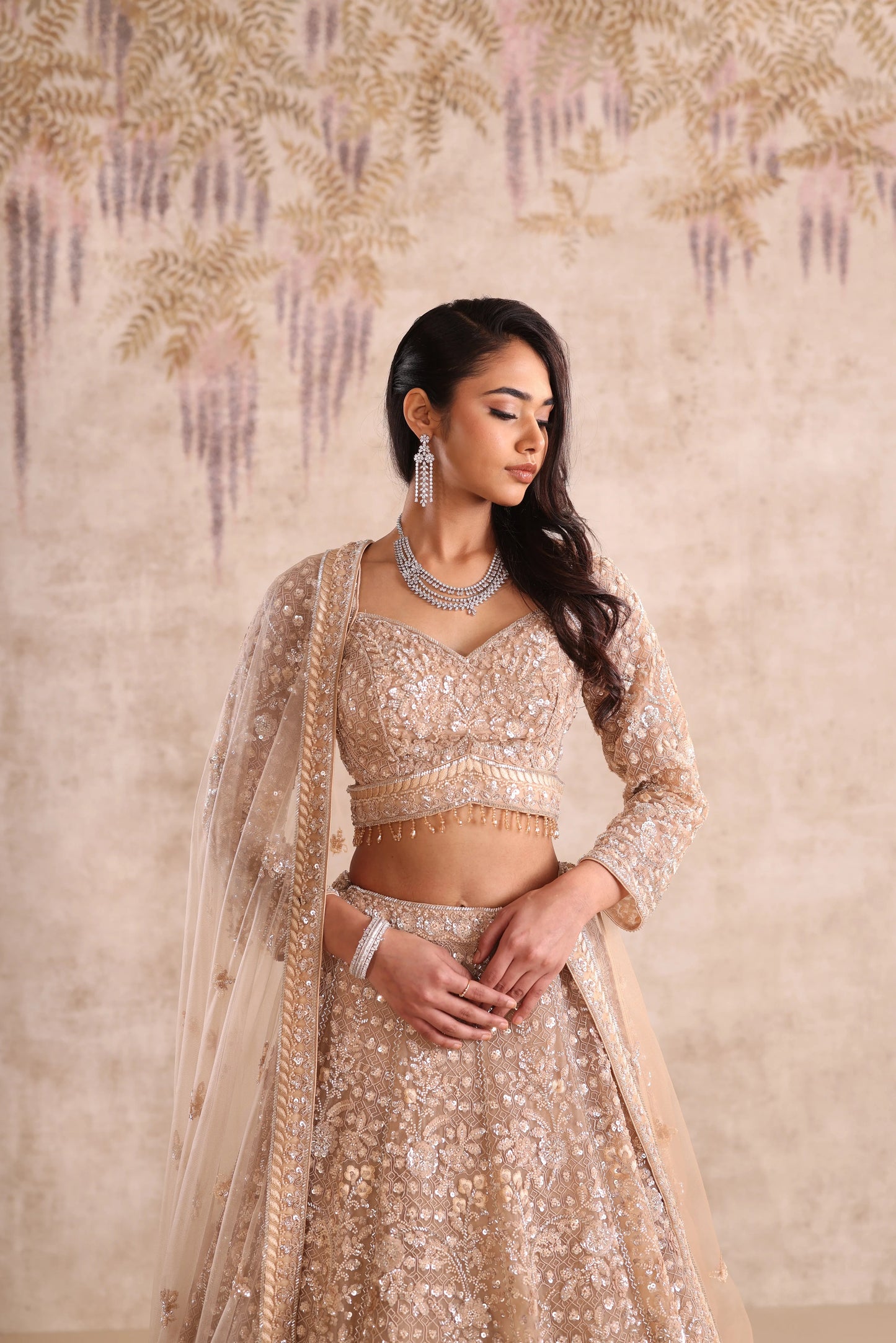 Gold Heavy Embroidered Wedding Lehenga for Sangeet