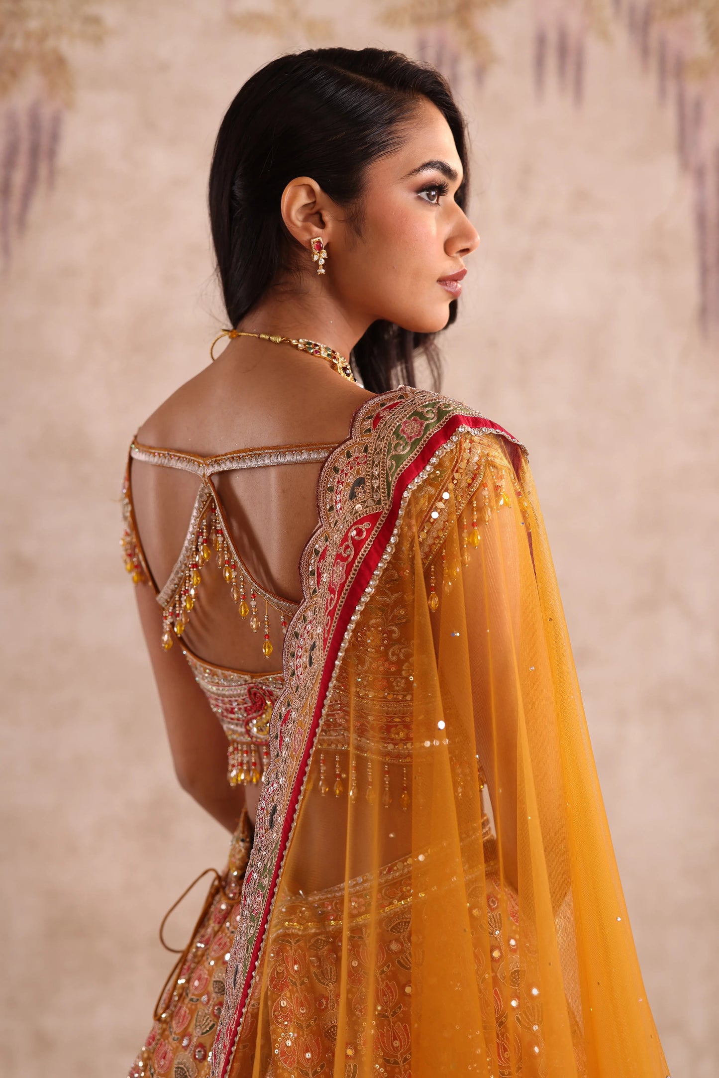 Yellow Sequins Embroidered Wedding Lehenga for Haldi