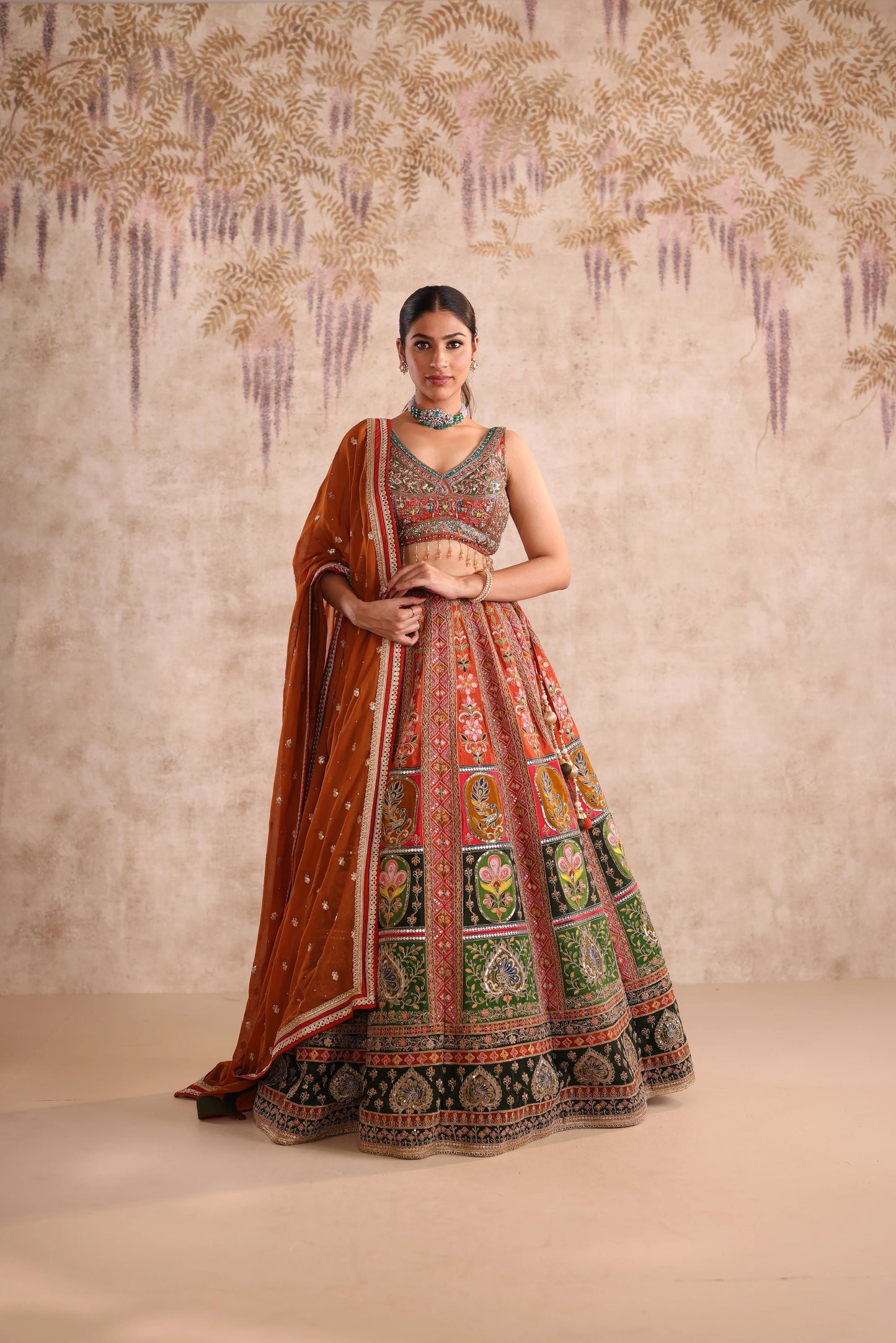 Multi-coloured Embroidered Bridesmaid Lehenga for Bridesmaid