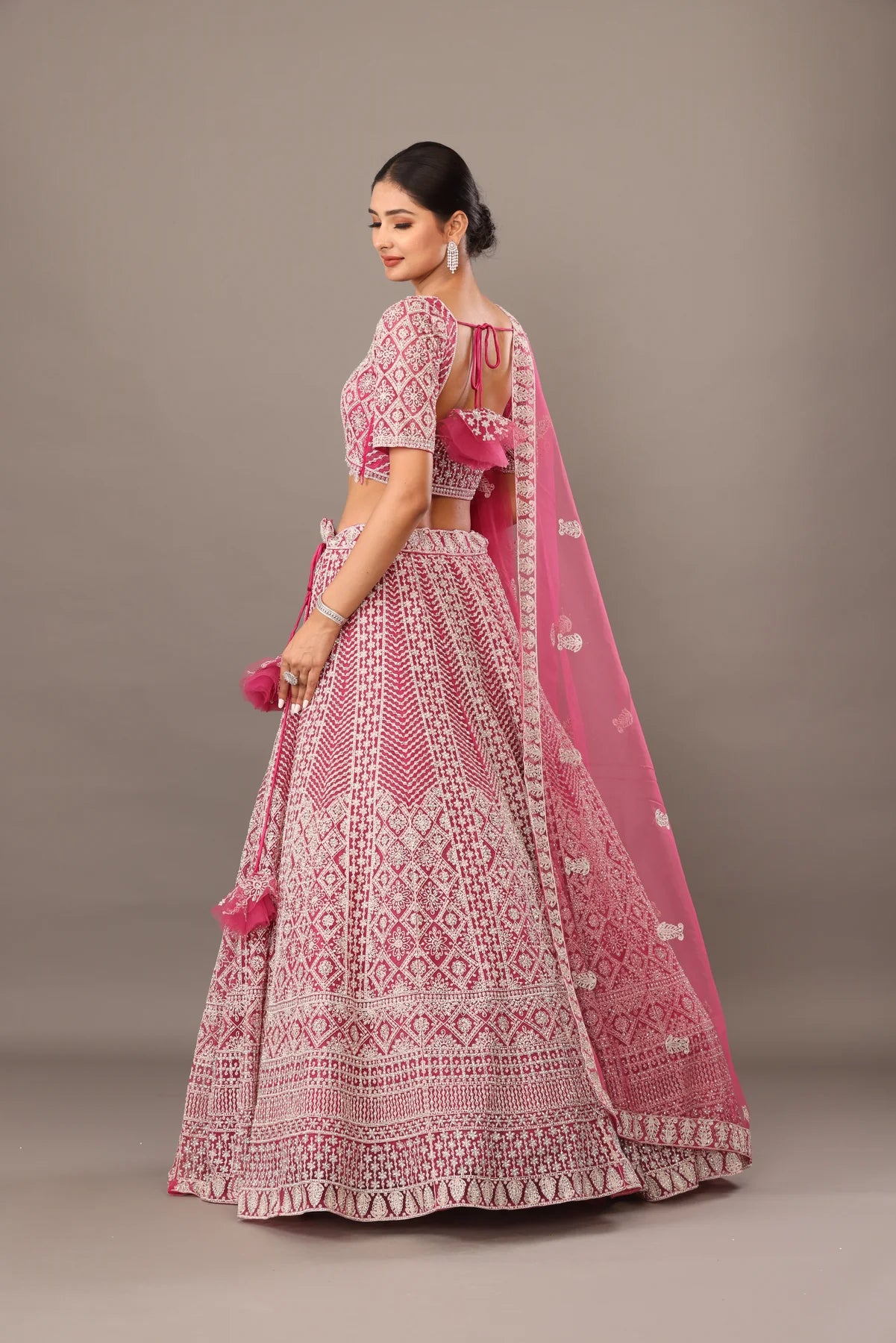 Pink embroidery Lehanga bhasin