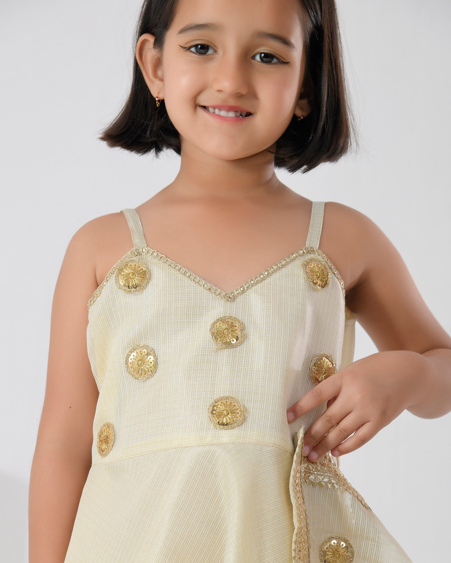 Ivory Color Doriya Silk Anarkali Set