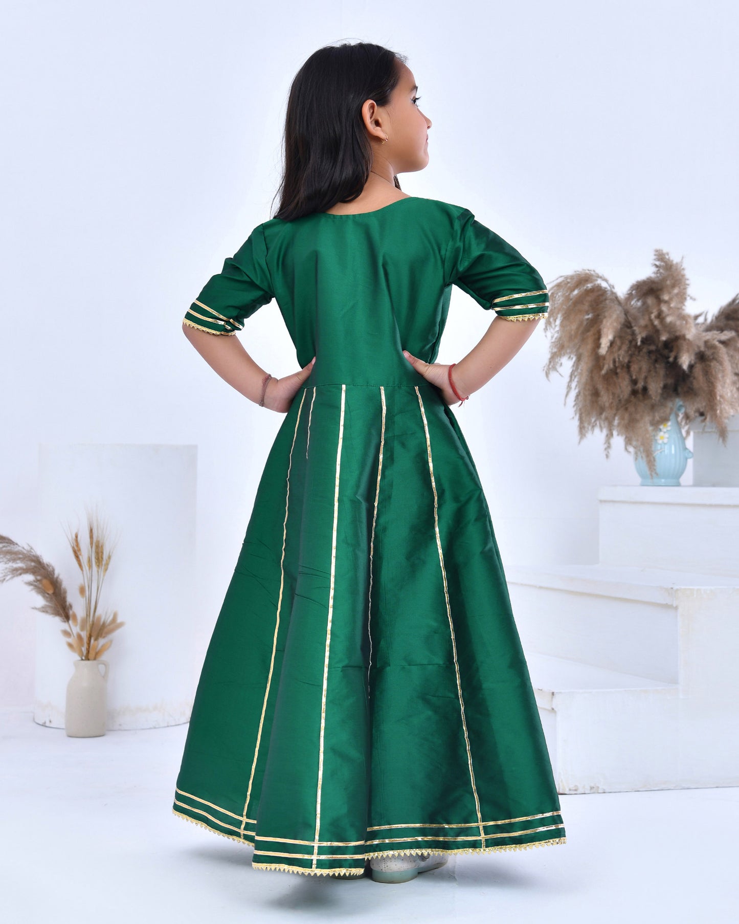 Emerald Green Gota Embellished Anarkali Set