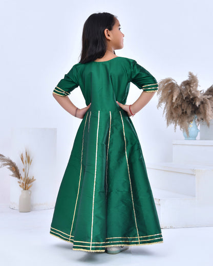 Emerald Green Gota Embellished Anarkali Set