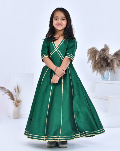 Emerald Green Gota Embellished Anarkali Set
